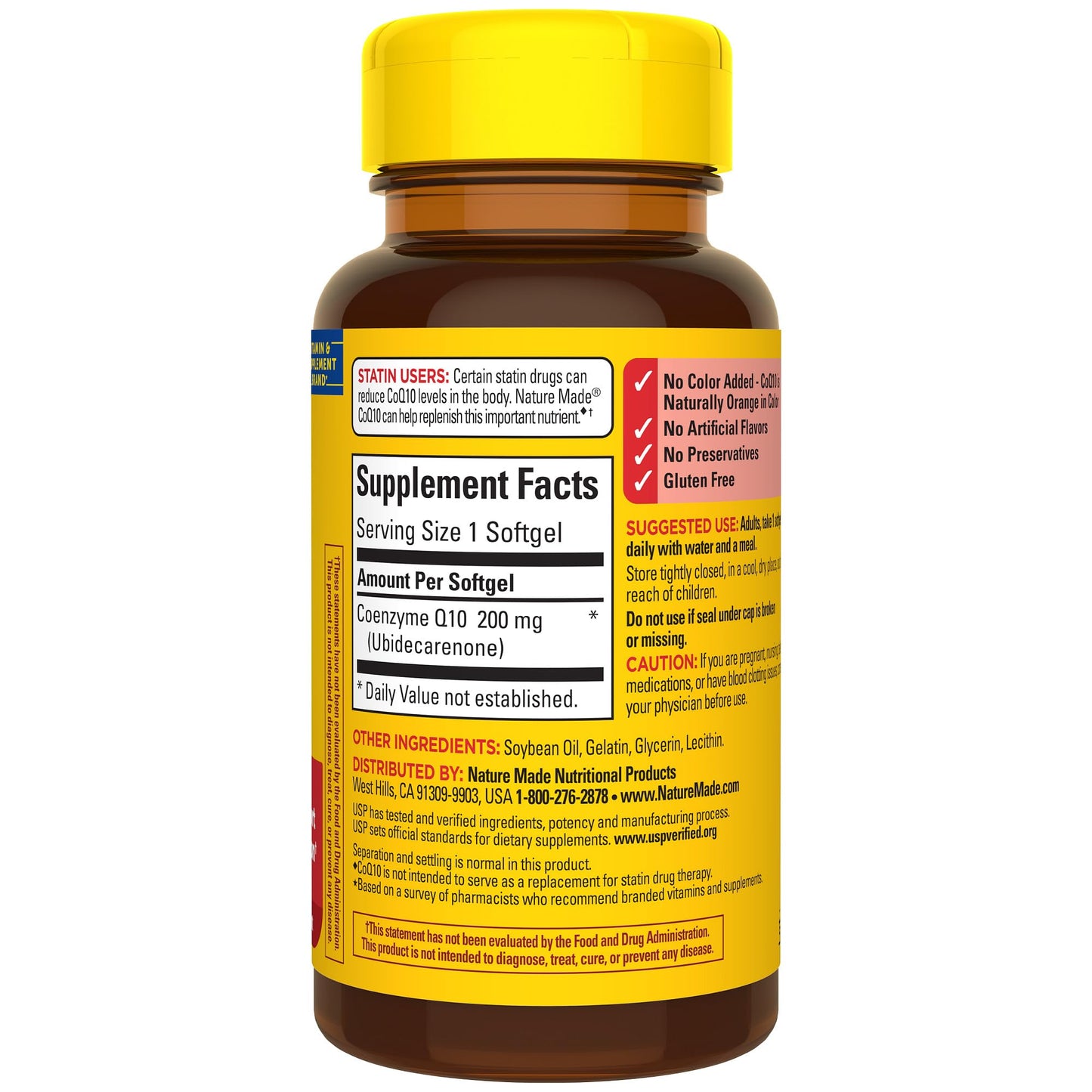 Nature Made CoQ10 200mg, Dietary Supplement for Heart Health Support, 80 Softgels, 80 Day Supply