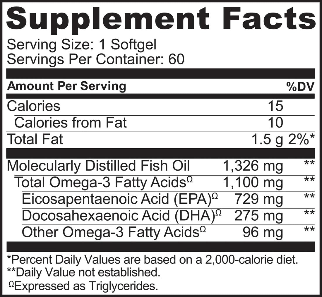 NATURELO Burpless Omega 3 Fish Oil Supplement - 1100mg Triglyceride Omega-3, EPA + DHA, Liquid Fish Oil Omega 3 for Heart, Eye, Brain, Joint Health - 120 Softgels, 4 Months Supply