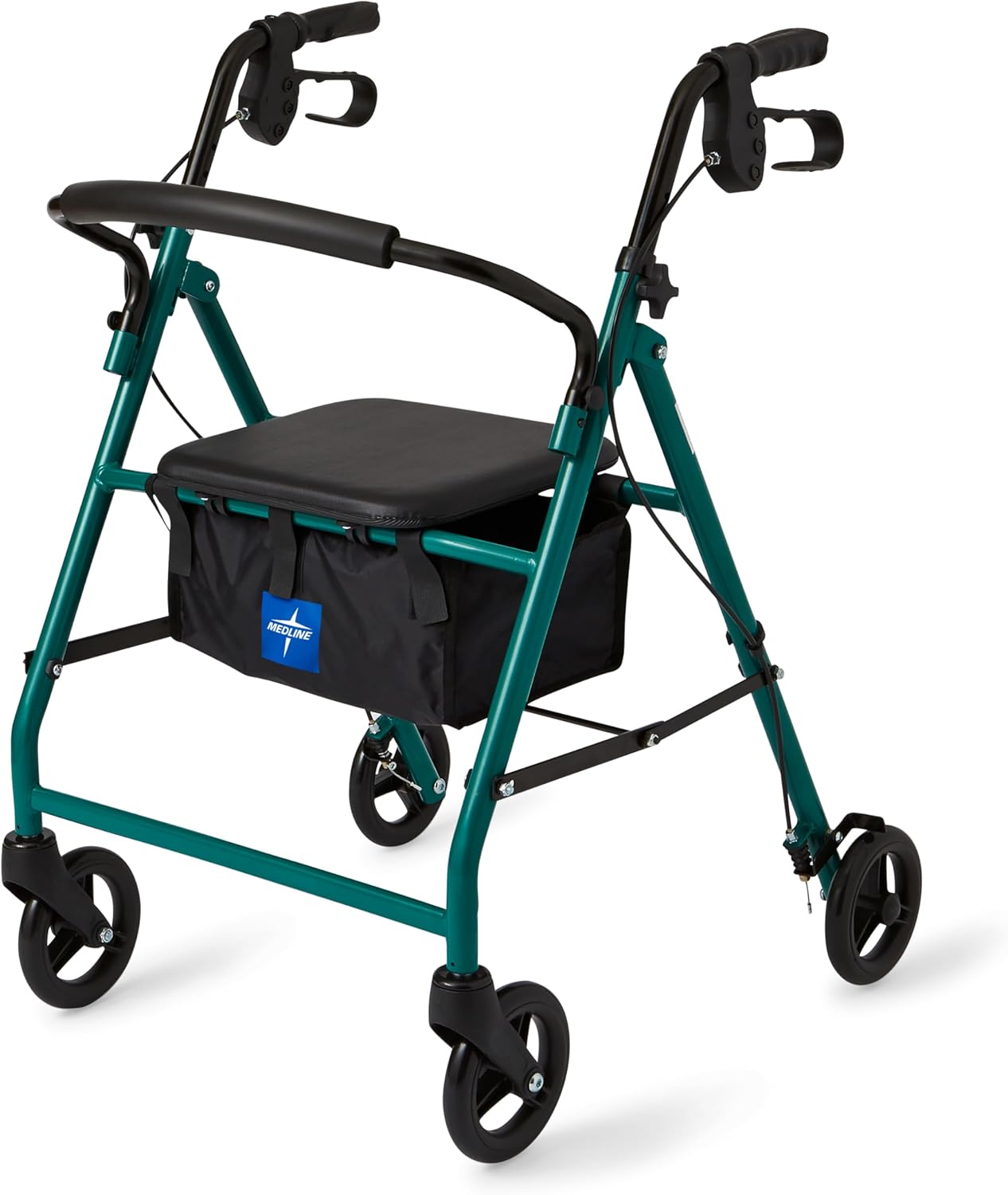 Medline Aluminum Rollator Walker with Seat – Lightweight, Foldable & Comfortable Mobility Aid