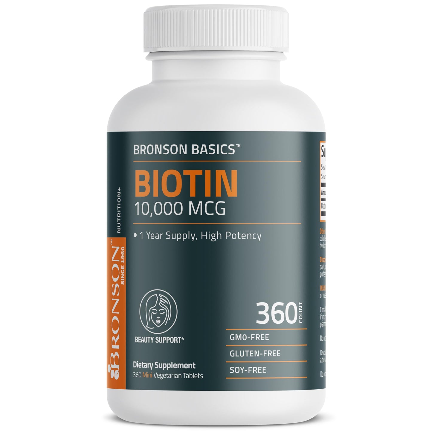 Bronson Biotin 10,000mcg, Supports Healthy Hair, Skin and Nails, Vegetarian, Non-GMO, 150 Tablets