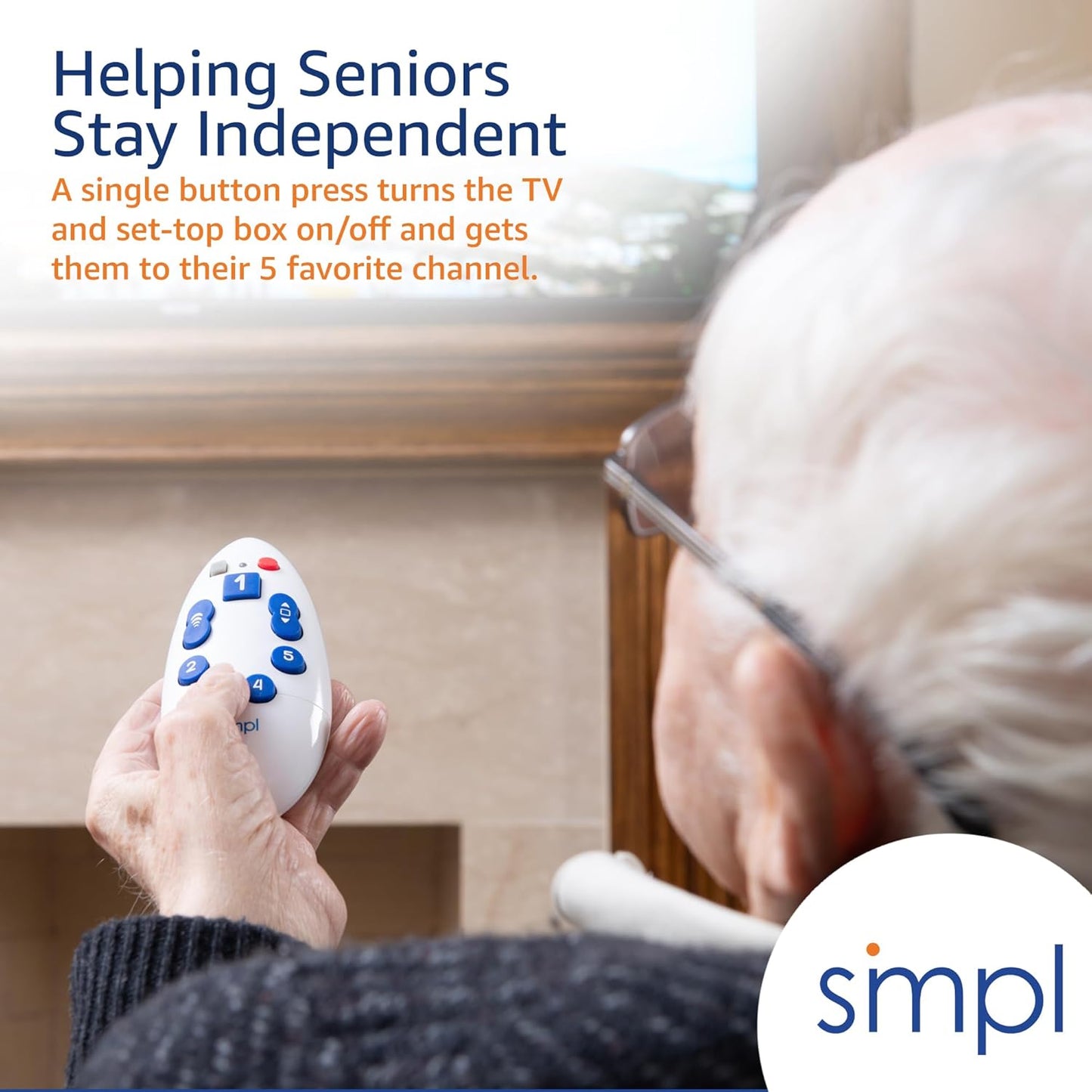 Smpl Simple TV Remote for The Elderly – Easy, Accessible, and Designed for Seniors