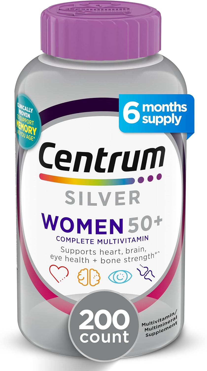 Centrum Silver Women's Multivitamin for Women 50 Plus – Essential Daily Nutrition for Memory, Cognition & Overall Wellness