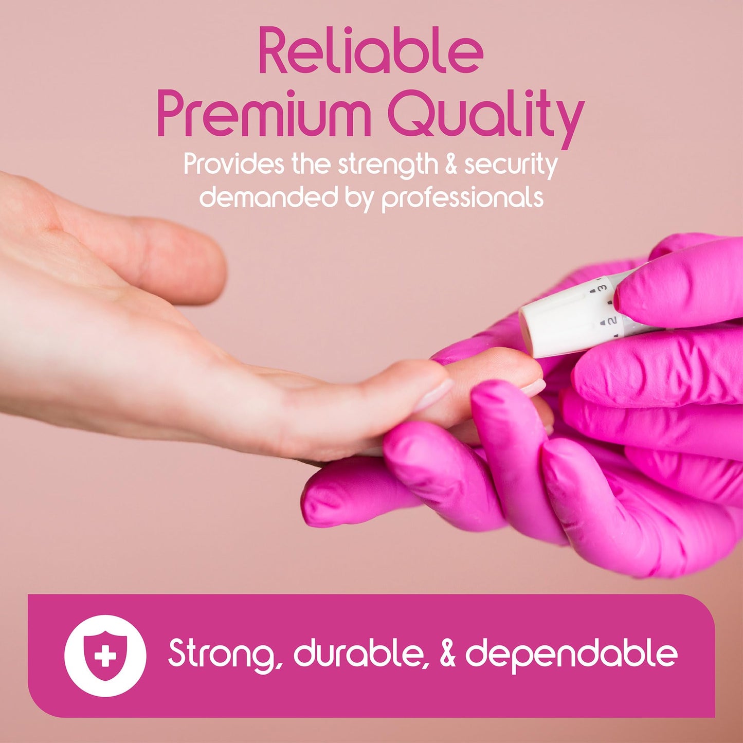 Inspire Pink Disposable Nitrile Gloves - Hair & Nail Salon, Esthetician Use
