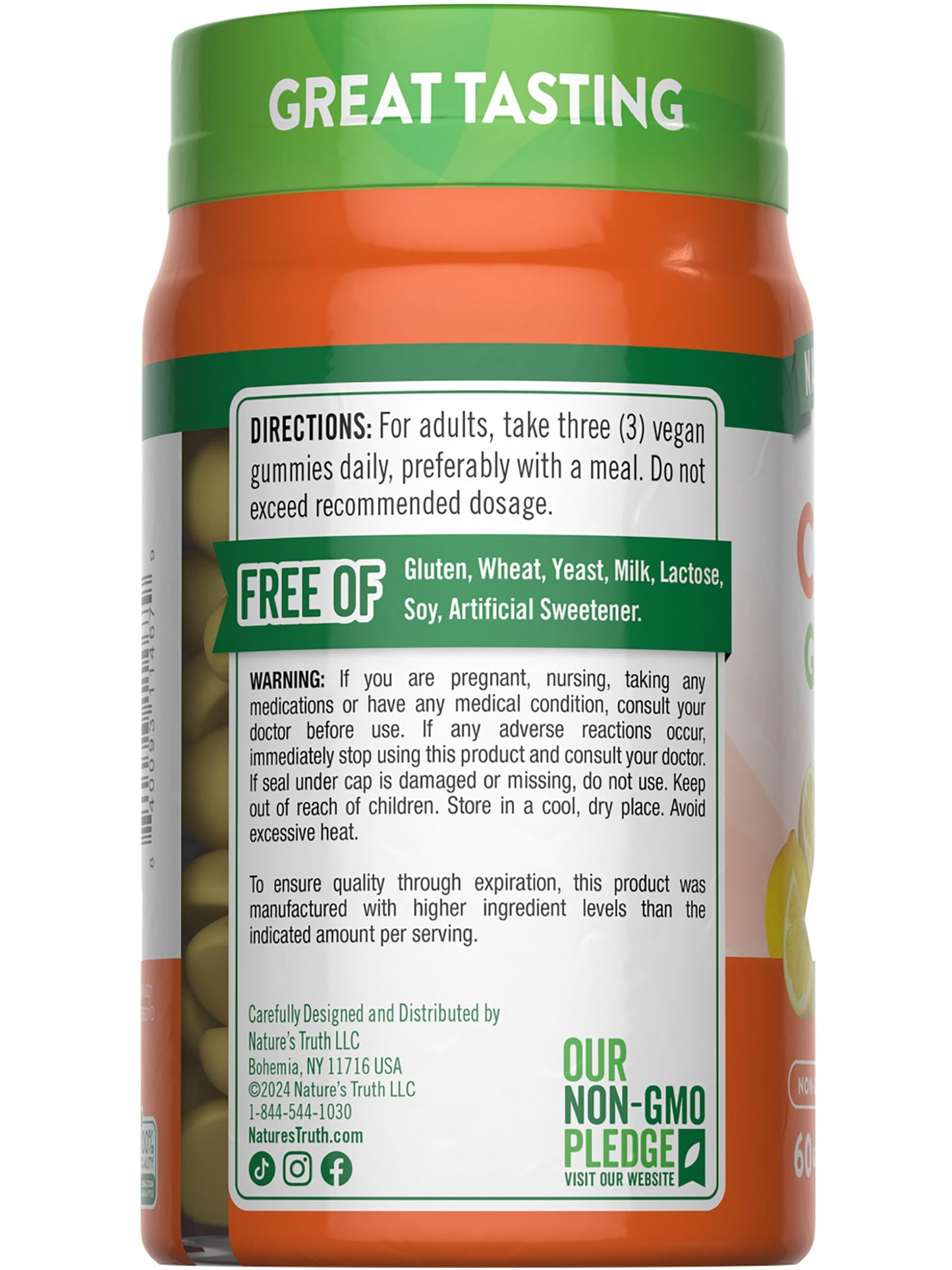 Nature's Truth Vitamin C Gummies with Zinc for Adults | 60 count | Immune Support | Vegan, Non GMO & Gluten Free Supplement