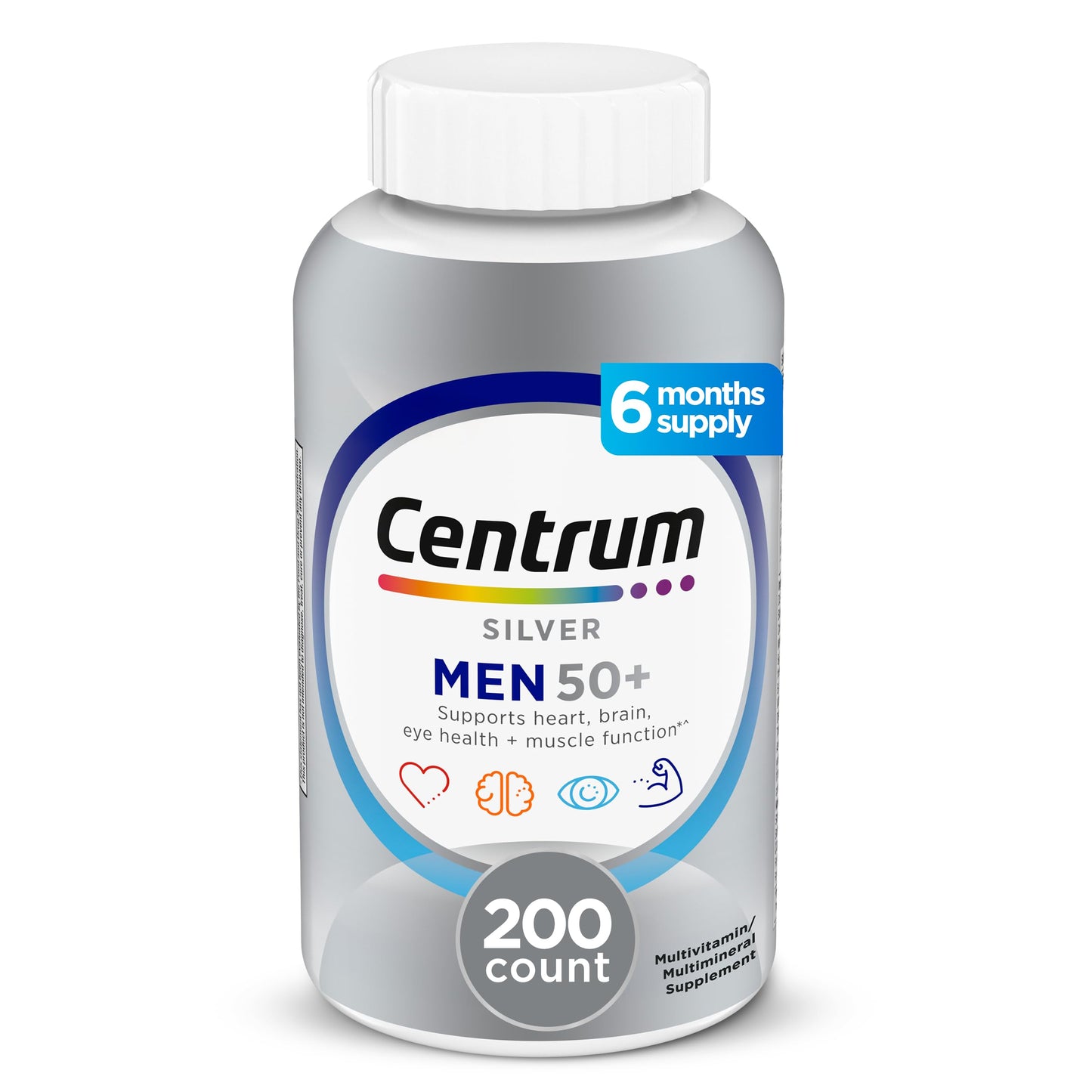 Centrum Silver Men's 50+ Multivitamin – Essential Daily Nutrition for Memory, Cognition & Overall Wellness