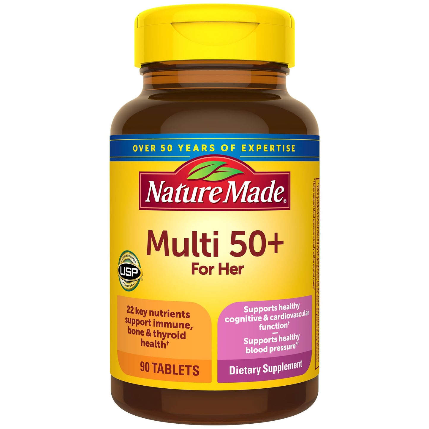Nature Made Multivitamin For Her 50+ with No Iron – Comprehensive Daily Nutritional Support