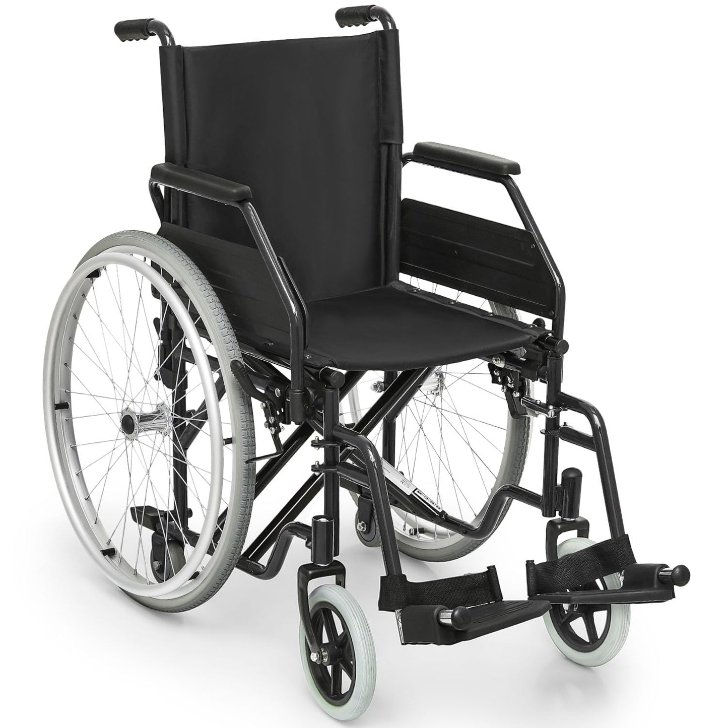 Wheelchair, Heavy Duty Folding Transport Wheelchair with Swing-Away Foot Rest and Removable Flip Back Armrests, 17" Wide Seat for Adults Seniors Easy Transfers, 300lbs, Red