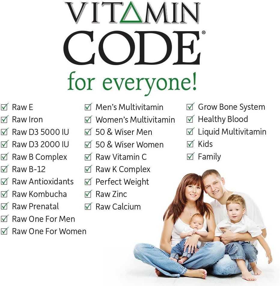 Garden of Life Calcium Supplement - Vitamin Code Grow Bone Made with Whole Foods, Strontium, Magnesium, K2 MK7, Vitamin D3 & C Plus Probiotics for Gut Health, 30 Day Supply