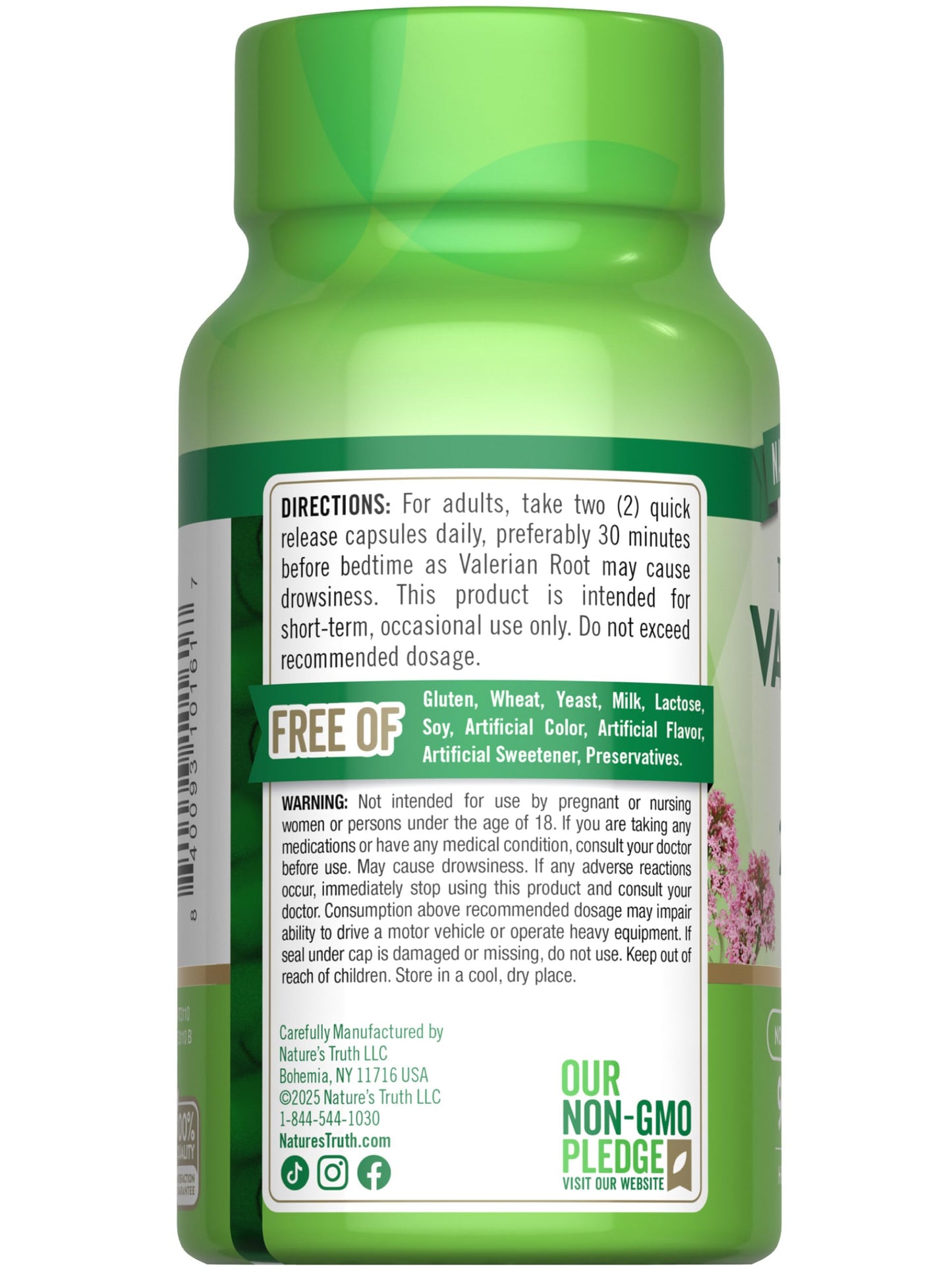 Nature's Truth Valerian Root Capsules | 2400mg | 90 Count | Non-GMO & Gluten Free Supplement
