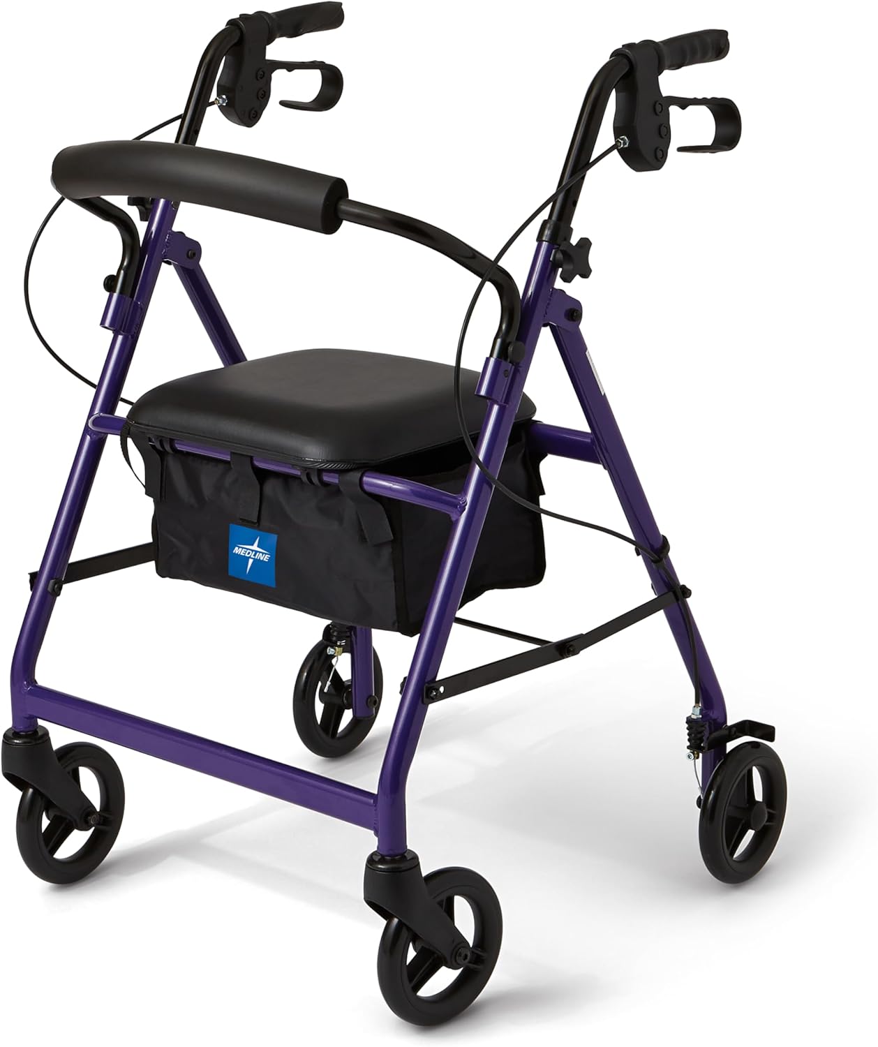 Medline Aluminum Rollator Walker with Seat – Lightweight, Foldable & Comfortable Mobility Aid
