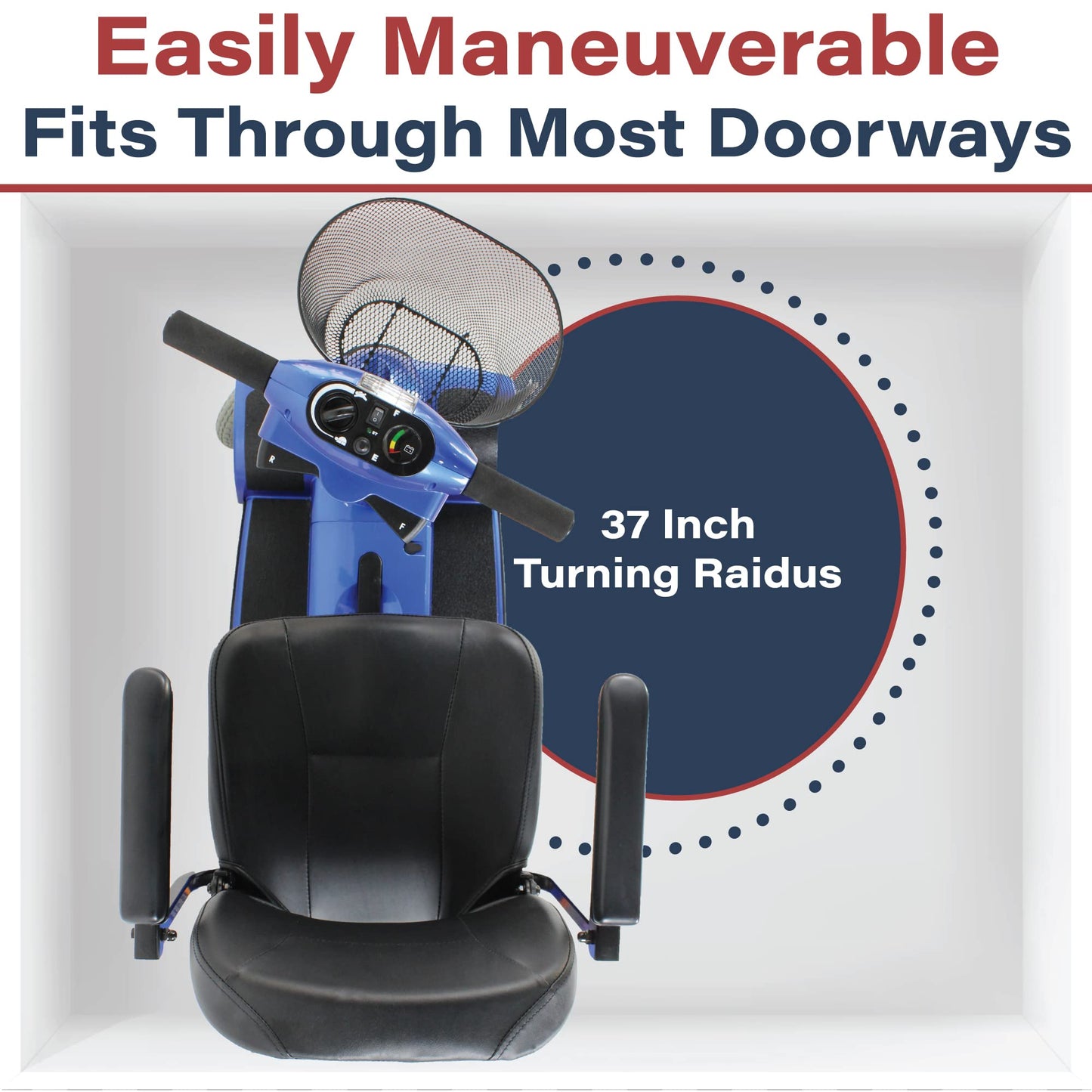 Zipr Traveler 4 Wheel Mobility Scooter - Upgraded Battery - Portable Folding Scooter - Adults, Seniors, Elderly - Charger and Metal Basket Included