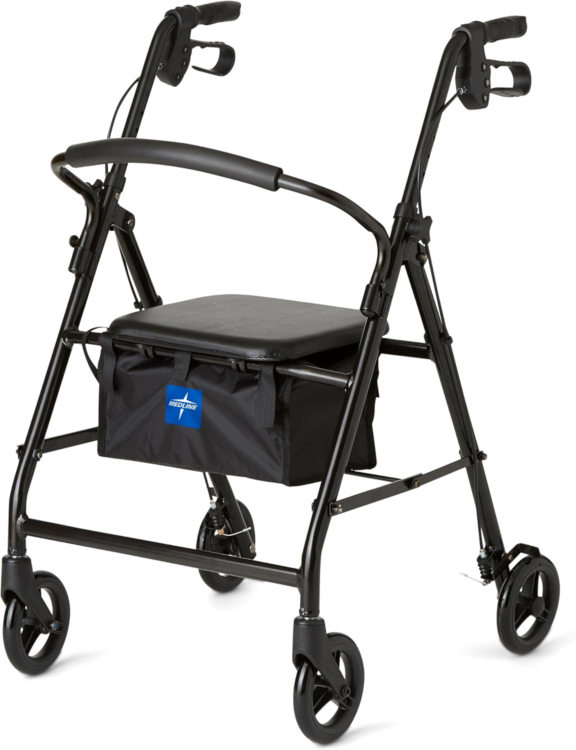 Medline Aluminum Rollator Walker with Seat – Lightweight, Foldable & Comfortable Mobility Aid