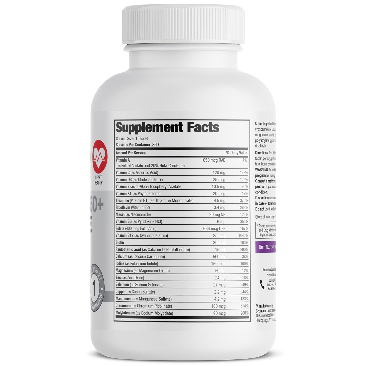 Bronson ONE Daily Women’s 50+ Complete Multivitamin Multimineral, 180 Tablets