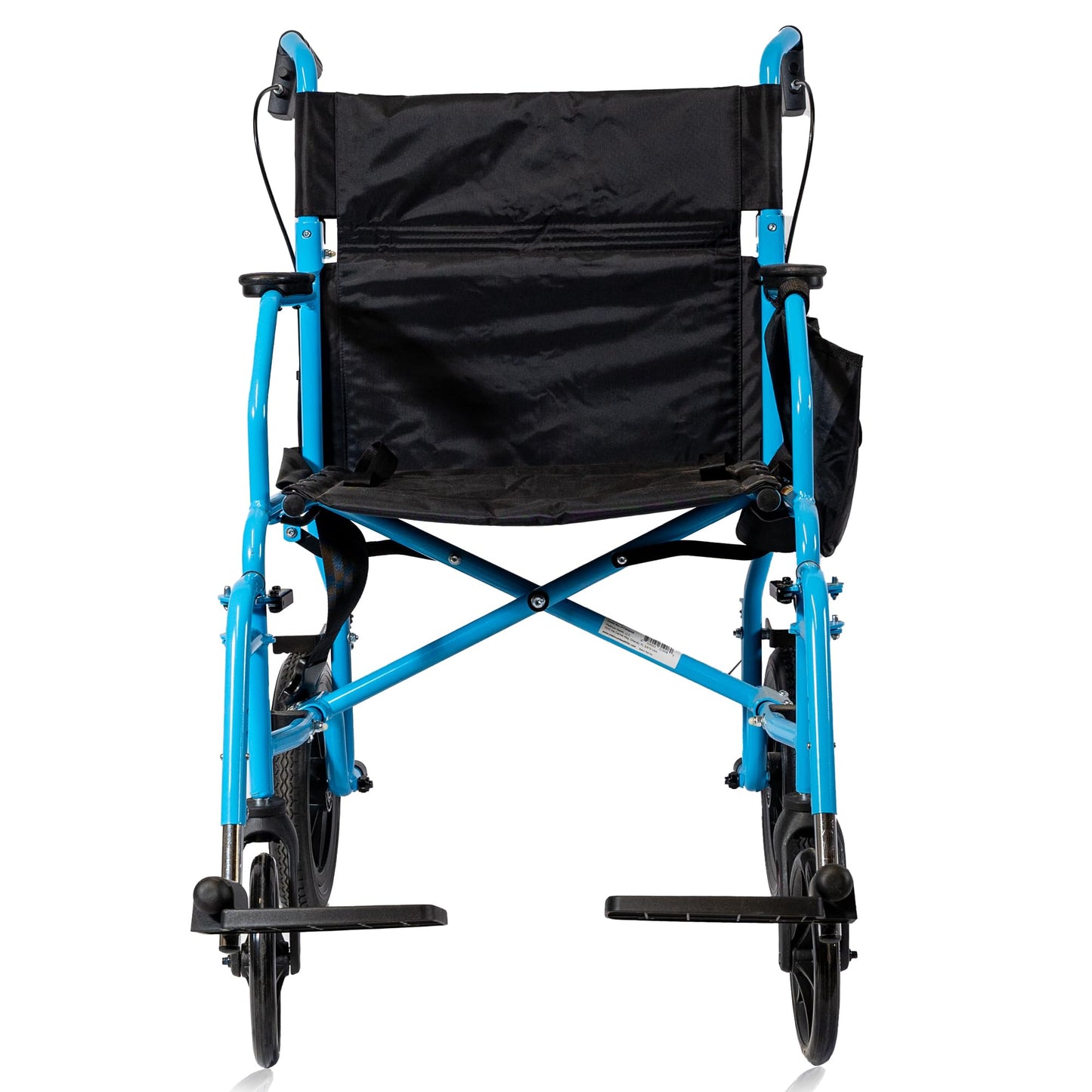 Platinum Health Hummingbird™ Ultra-Lightweight Foldable Transport Wheelchair, Handbrakes,12-Inch Rear Wheels, Extra-Wide Seat. Convenient Table-Length Padded Armrests. (Sunrise Pink)