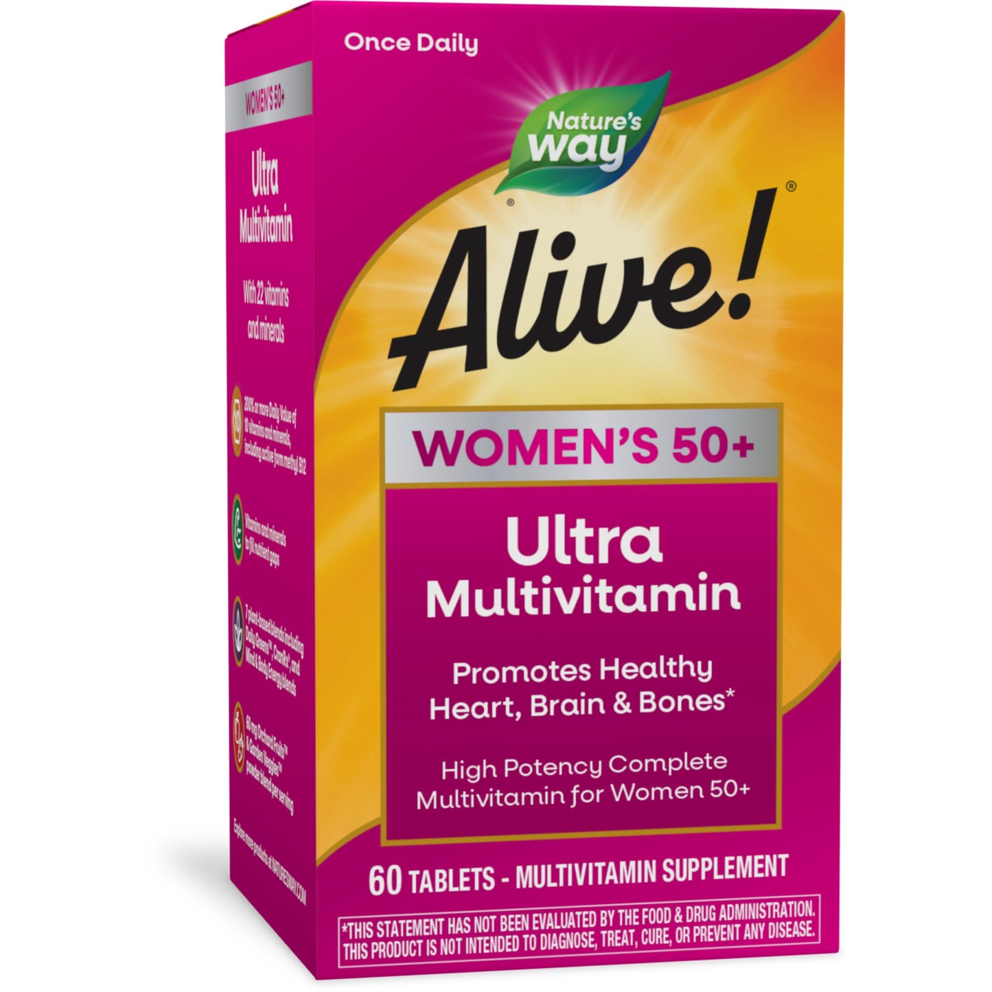 Nature’s Way Alive! Women’s 50+ Ultra Potency Complete Multivitamin – High-Potency Formula for Women Over 50
