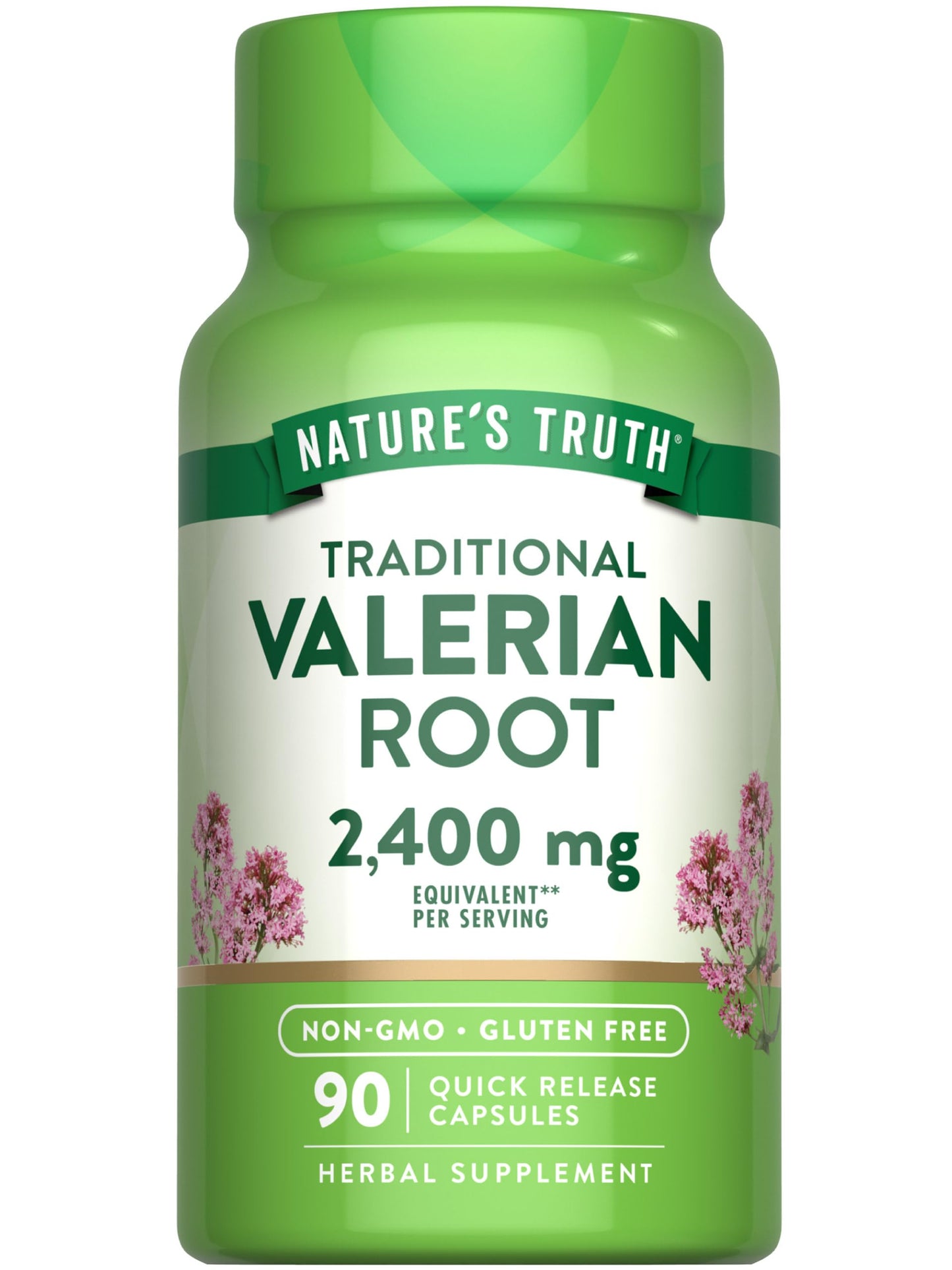 Nature's Truth Valerian Root Capsules | 2400mg | 90 Count | Non-GMO & Gluten Free Supplement