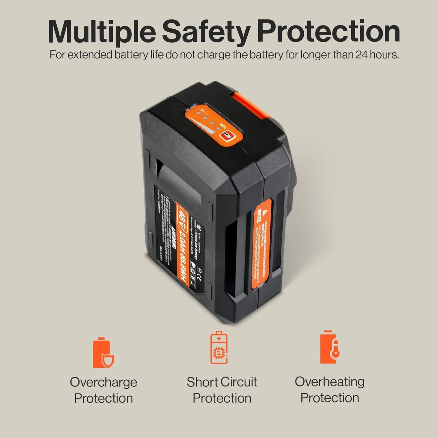 SuperHandy Lithium-Ion Rechargeable Battery 48V DC 2Ah 88.8 Watt Hours (for The Mobility Scooter, ULV Foggers, Earth/Ice Auger and More) (BL481-SH)