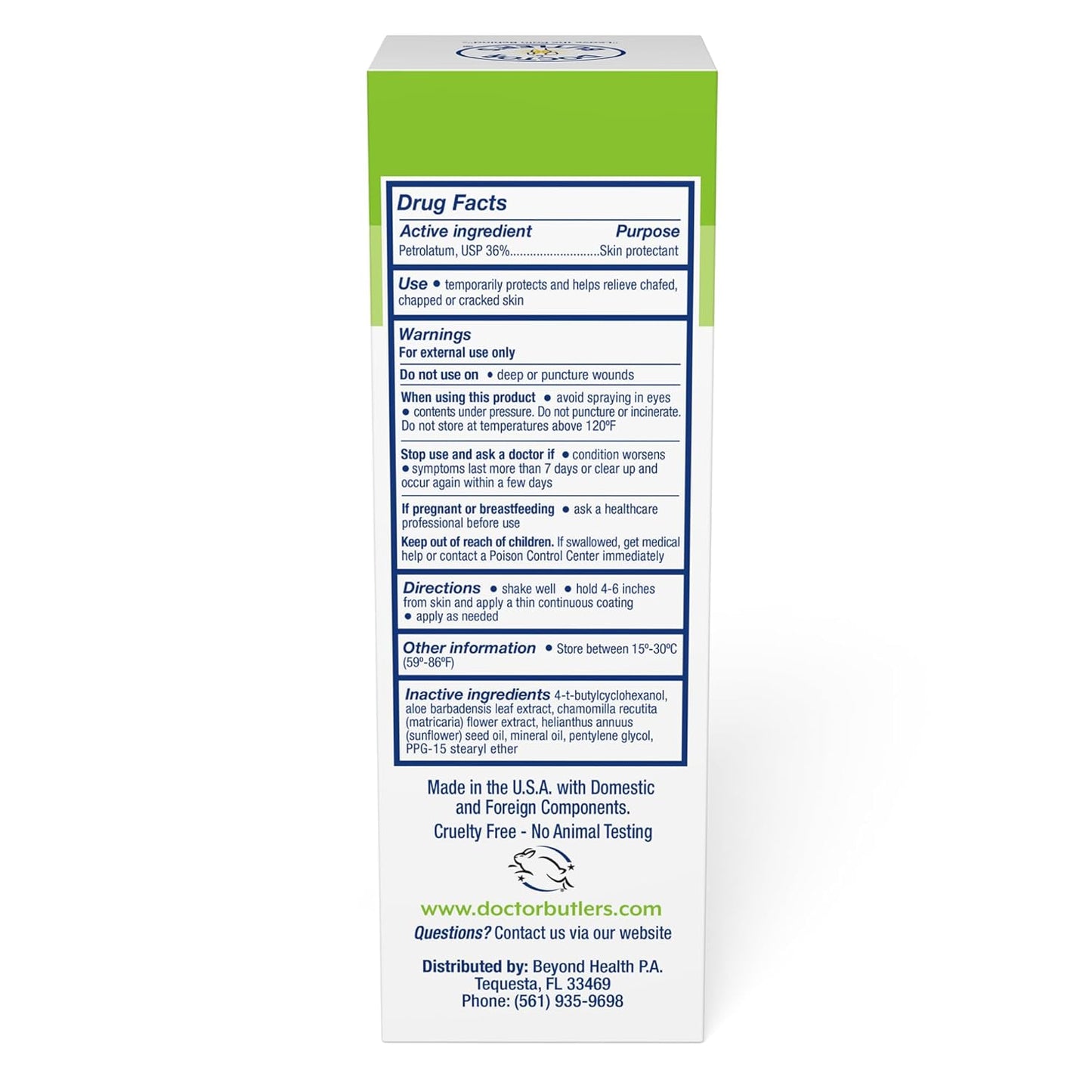 Doctor Butler’s Soothing Incontinence Spray – Gentle, Protective & Touch-Free Application