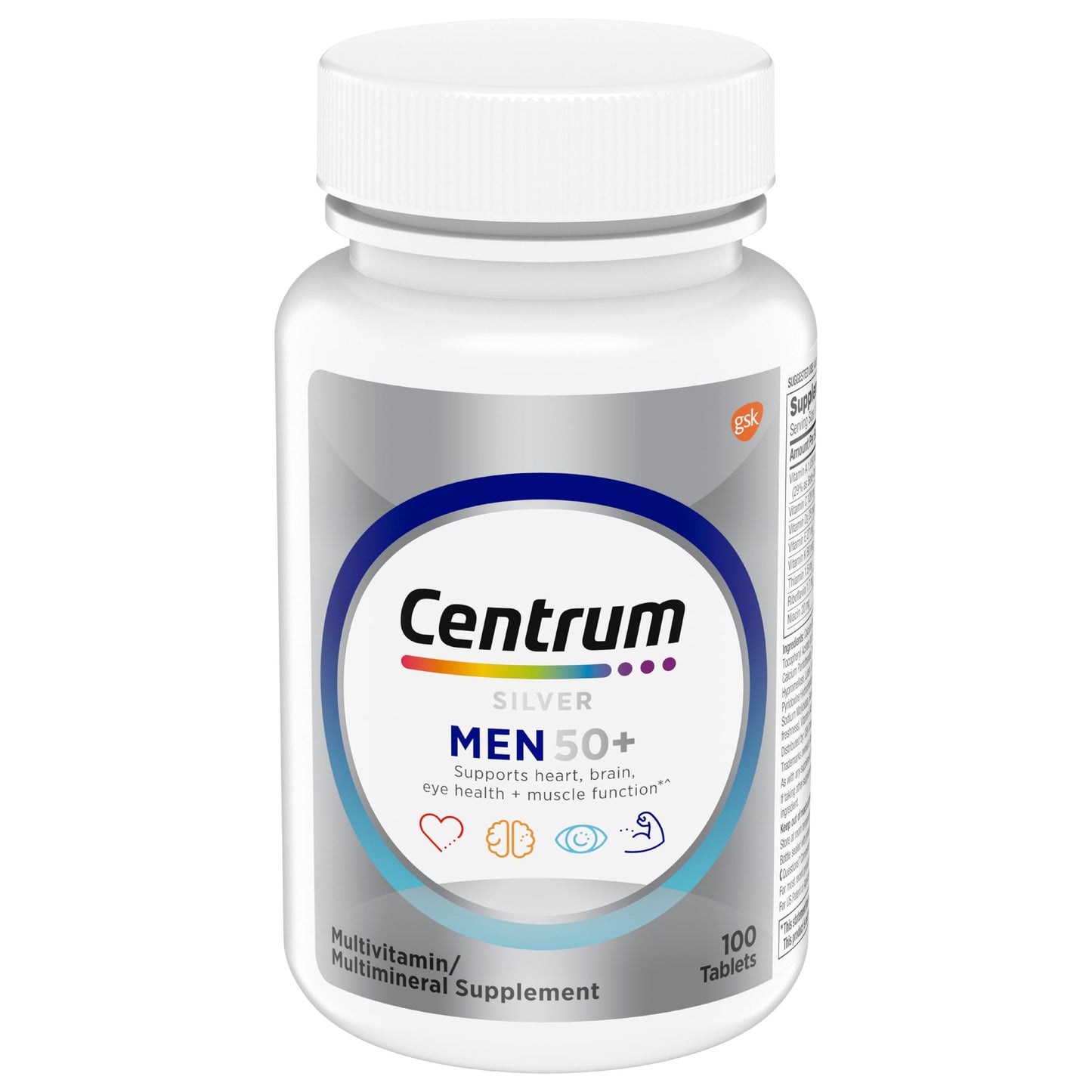 Centrum Silver Men's 50+ Multivitamin – Essential Daily Nutrition for Memory, Cognition & Overall Wellness