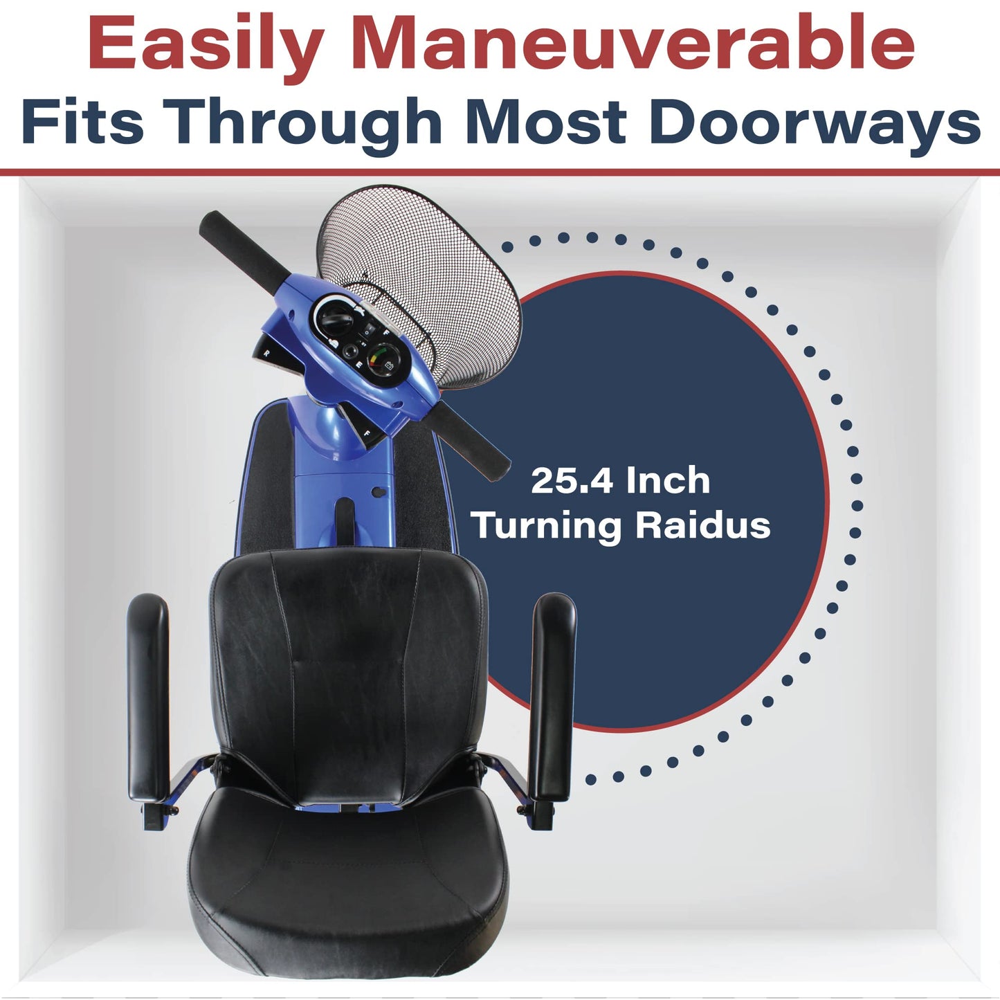 Zipr 3 Wheel Mobility Scooter - Electric Powered Mobile Wheelchair Medical Aid - Folding Portable Compact for Travel, Seniors, Adults and Handicapped - Long Range Battery with Charger Basket Included