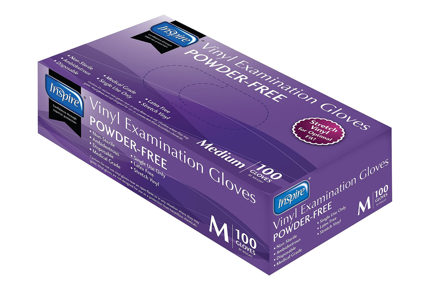 Inspire Stretch Vinyl Exam Gloves | THE ORIGINAL Quality Disposable Latex Free Medical Glove Cleaning Cooking Food Service Labs Healthcare and Household, Large 1000 Count