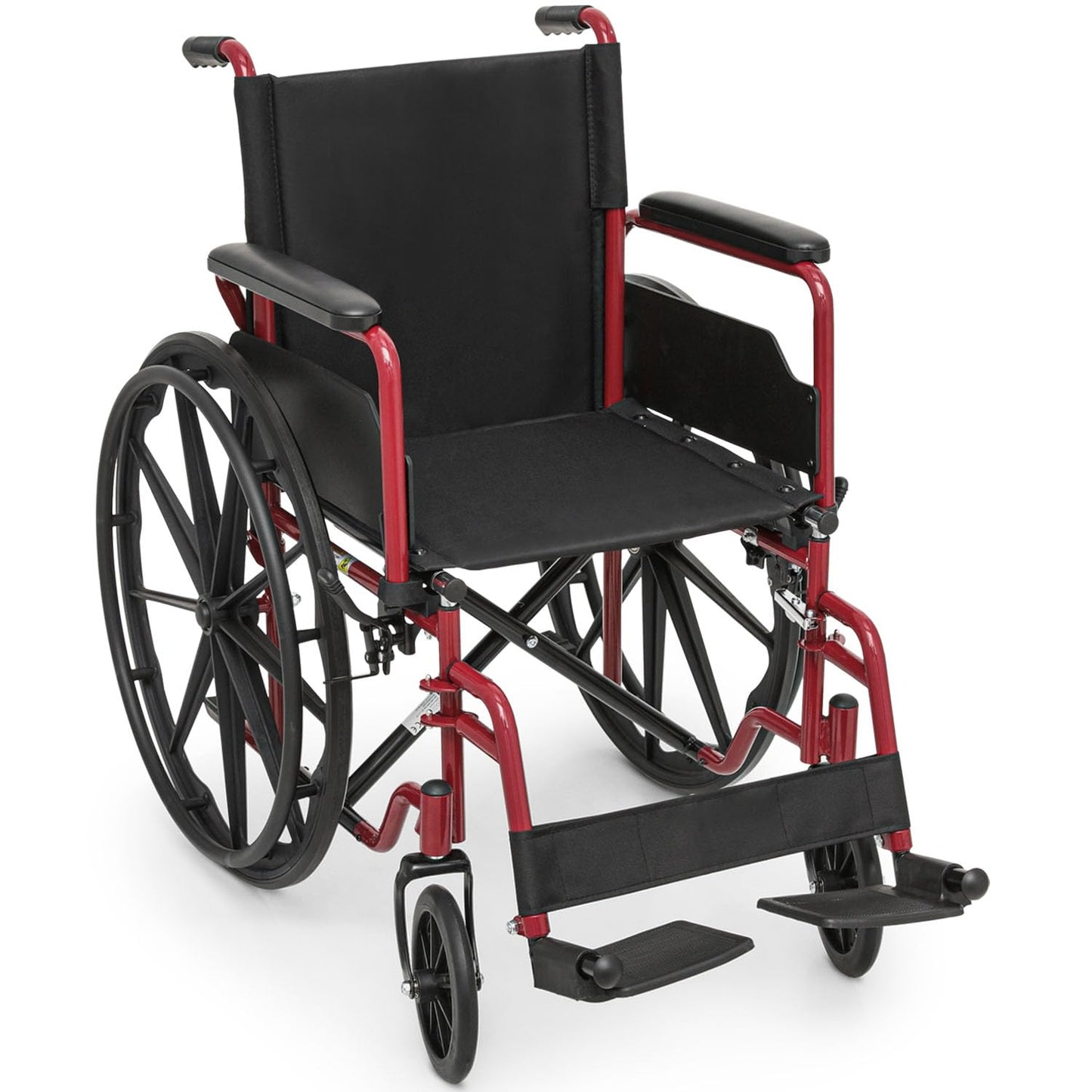 Wheelchair, Folding Transport Wheelchair with Swing-Away Foot Rest and Removable Flip Back Armrests, 18" Wide Seat for Adults Seniors Transfers, 300lbs, Black