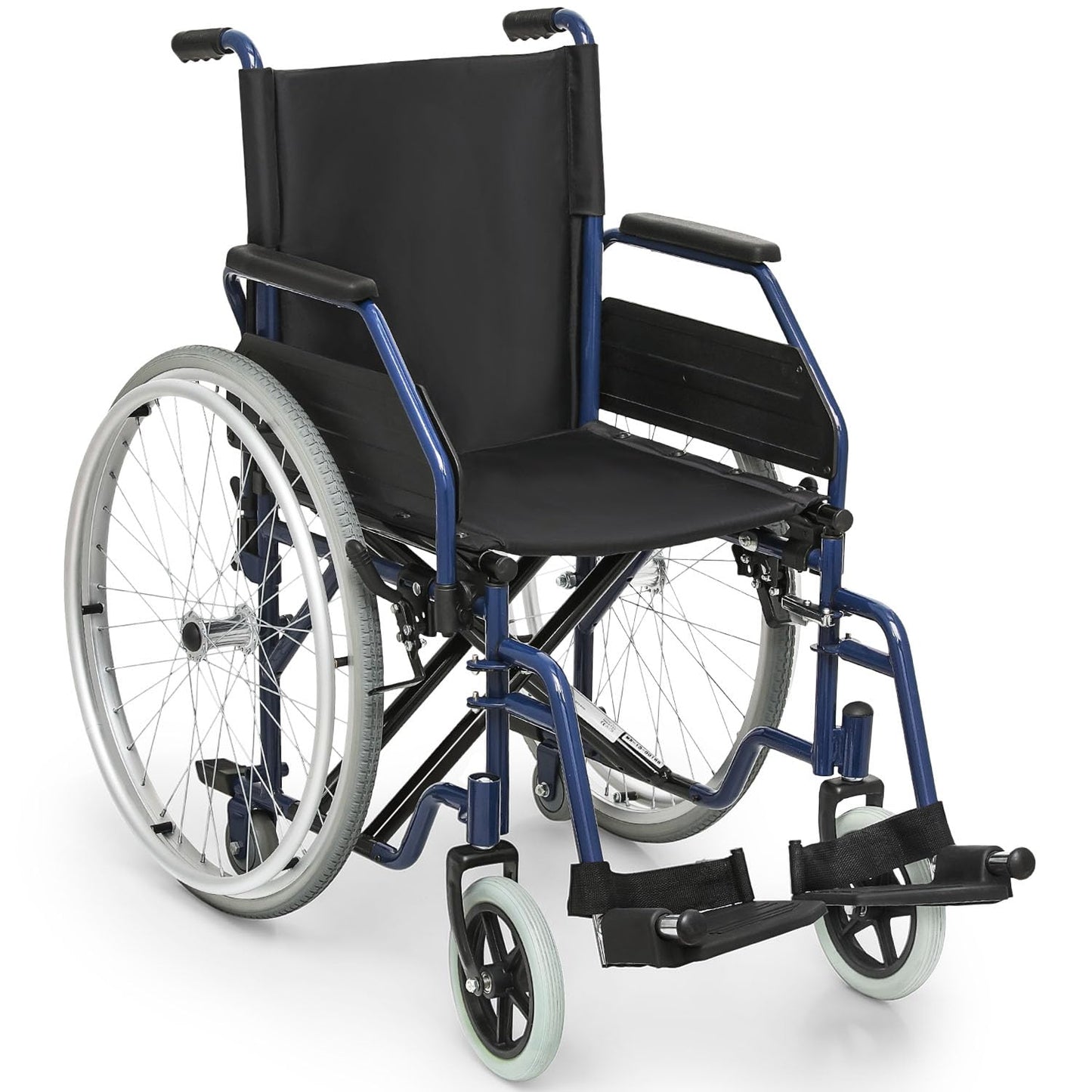 Wheelchair, Heavy Duty Folding Transport Wheelchair with Swing-Away Foot Rest and Removable Flip Back Armrests, 17" Wide Seat for Adults Seniors Easy Transfers, 300lbs, Red