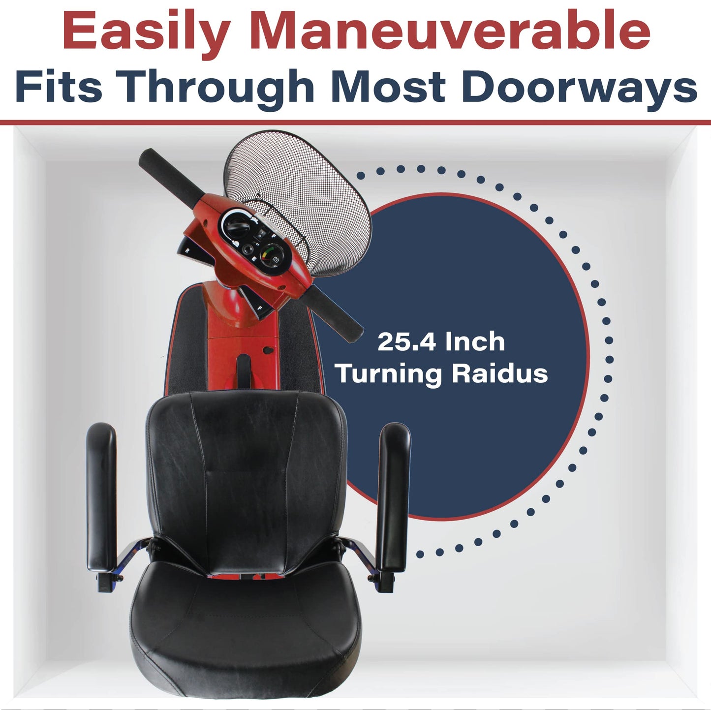 Zipr 3 Wheel Mobility Scooter - Electric Powered Mobile Wheelchair Medical Aid - Folding Portable Compact for Travel, Seniors, Adults and Handicapped - Long Range Battery with Charger Basket Included