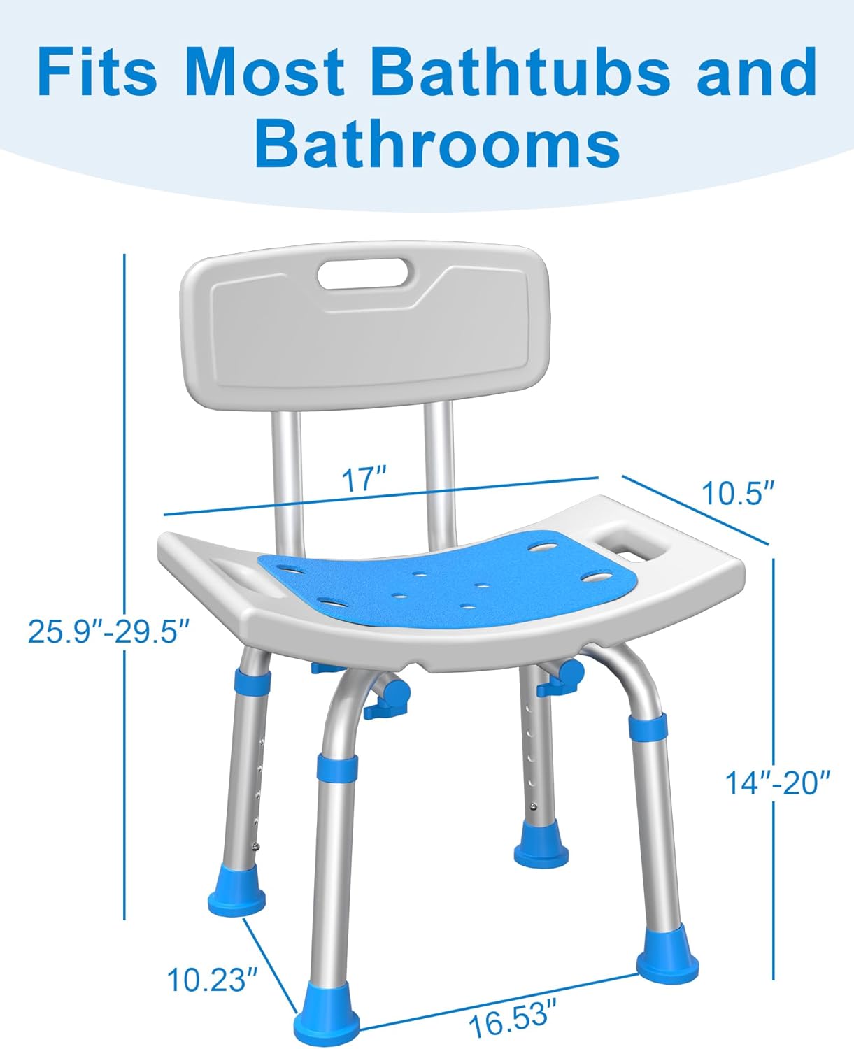 Toilet Safety Rails for Seniors and Shower Chair for Inside Shower with Removable Back