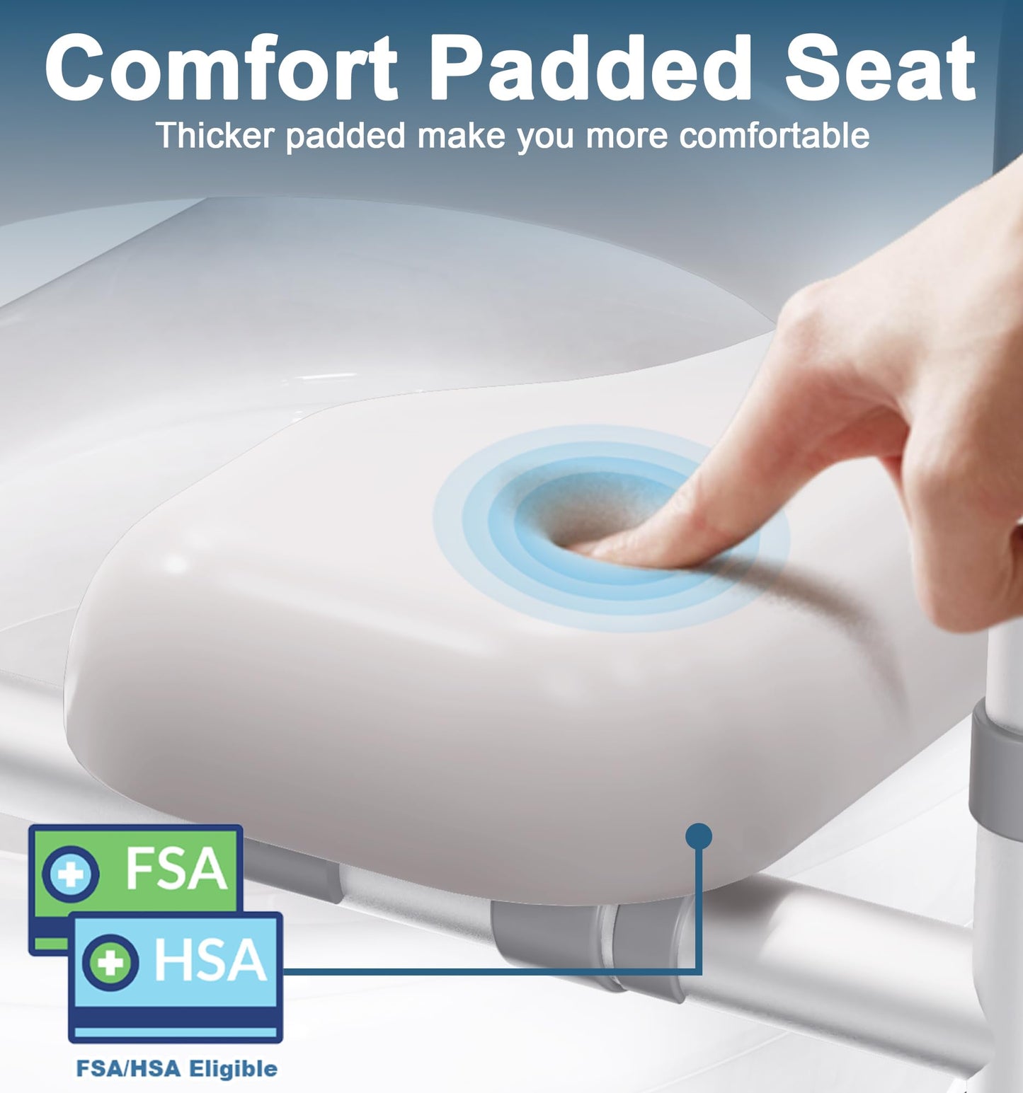 Toilet Seat Risers for Seniors, 400 LBS Raised Toilet Seat, FSA HSA Toilet Riser with Handles, Handicap Elevated Toilet Seat with Adjustable Height & Width for Elderly, Pregnant, Gray