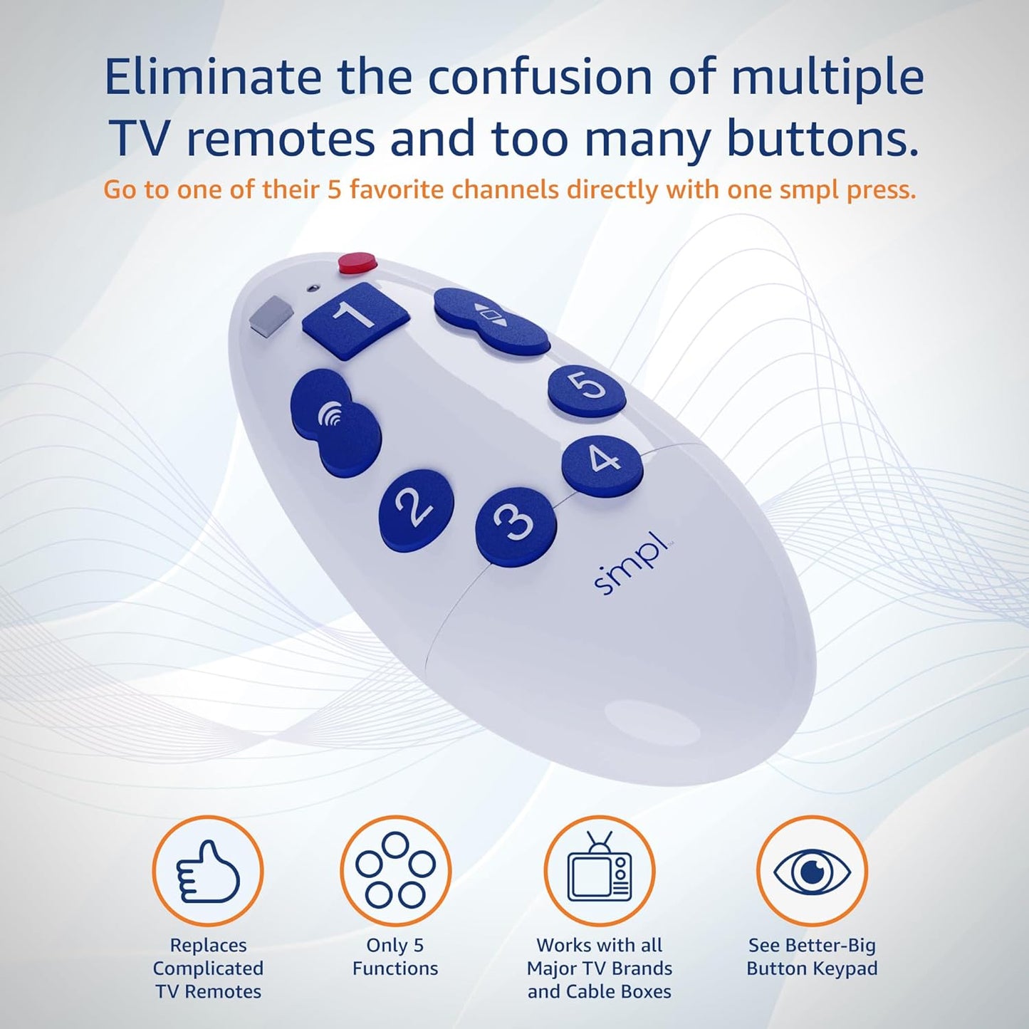 Smpl Simple TV Remote for The Elderly – Easy, Accessible, and Designed for Seniors