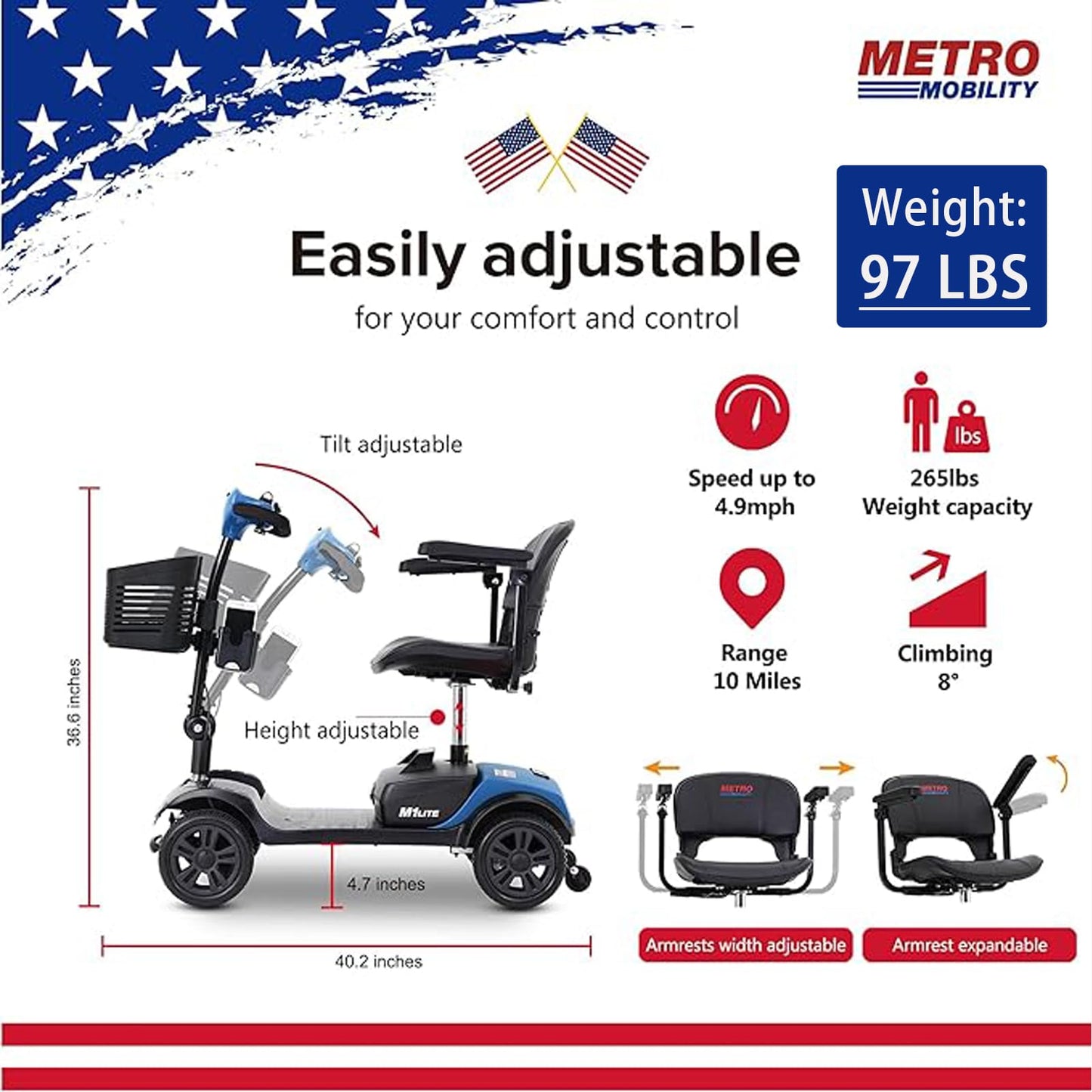 Folding Mobility Scooter for Seniors – Reliable, Comfortable, and Designed for Independence