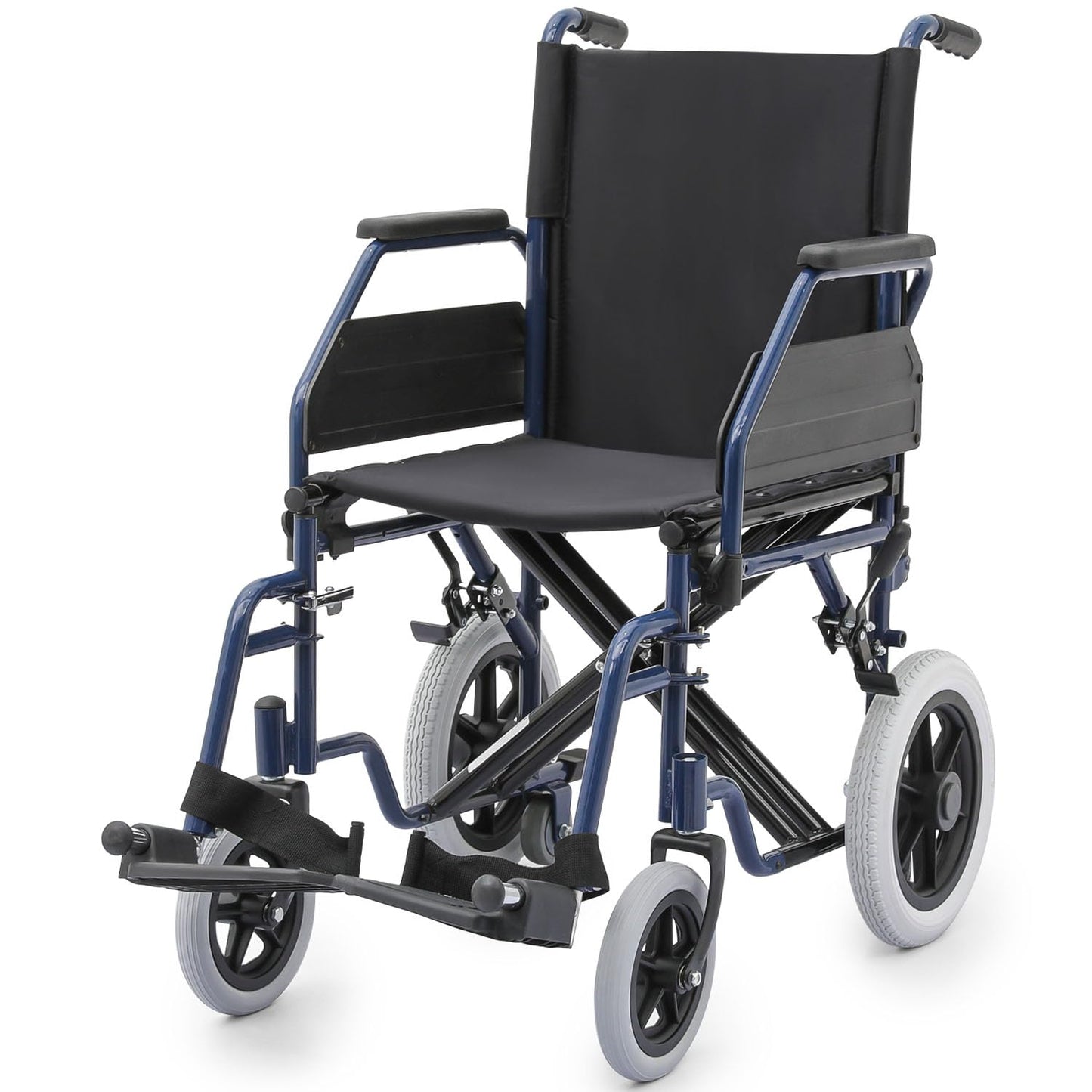 Wheelchair, Heavy Duty Folding Transport Wheelchair with Swing-Away Foot Rest and Removable Flip Back Armrests, 17" Wide Seat for Adults Seniors Easy Transfers, 300lbs, Red