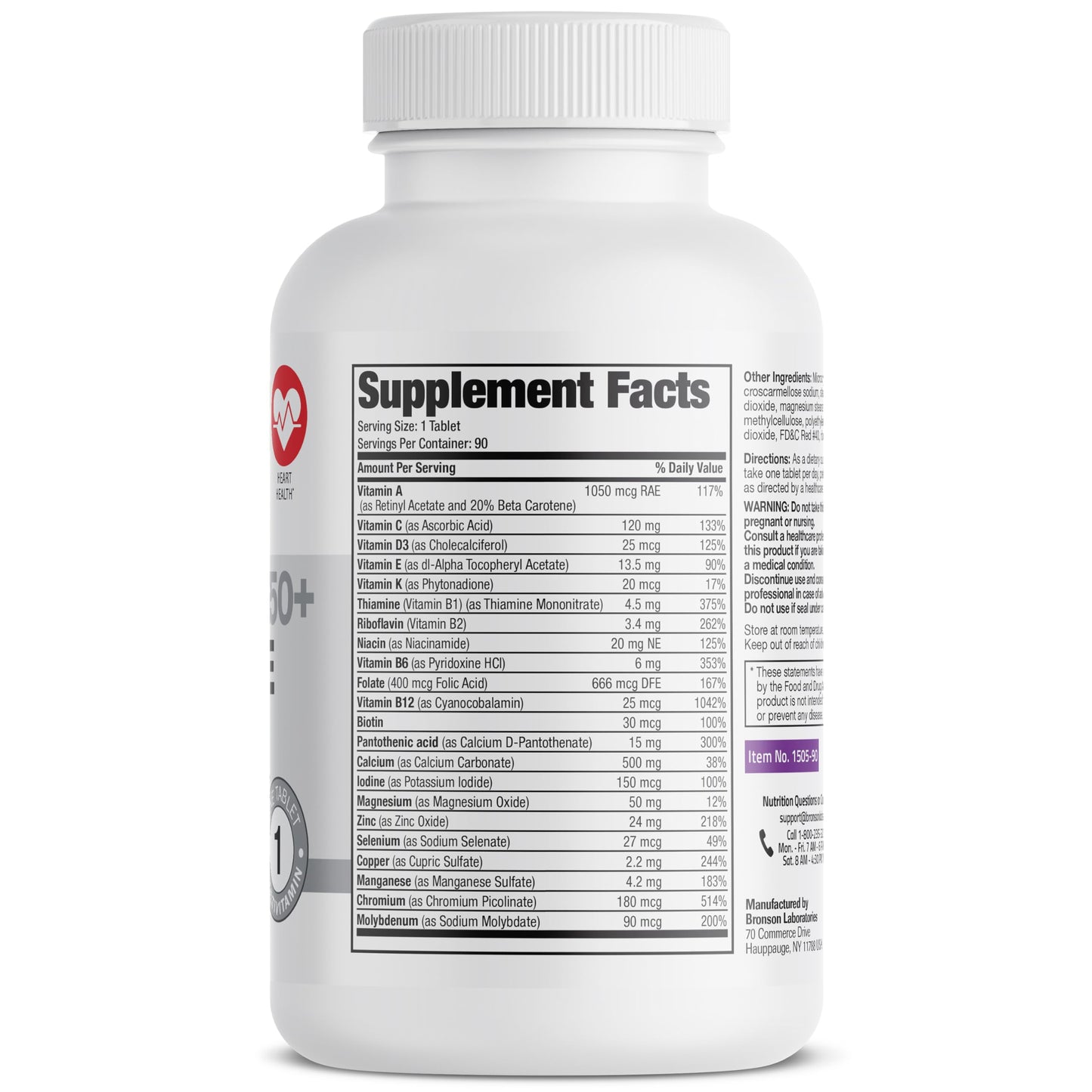 Bronson ONE Daily Women’s 50+ Complete Multivitamin Multimineral, 180 Tablets