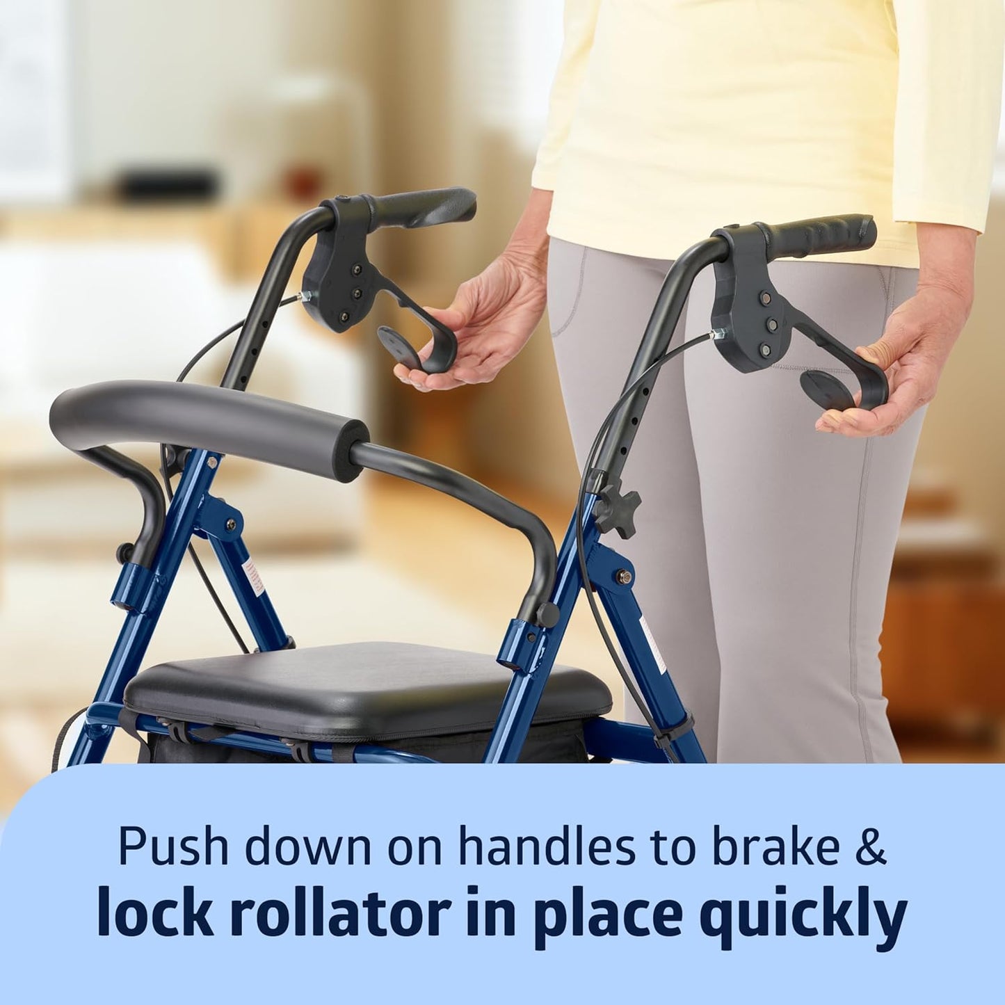 Medline Aluminum Rollator Walker with Seat – Lightweight, Foldable & Comfortable Mobility Aid