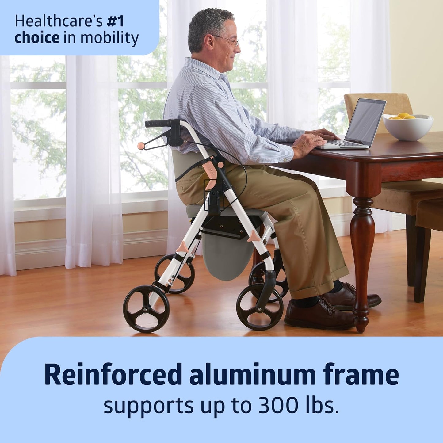 Medline Premium Empower Rollator Walker – Comfortable, Adjustable & Reliable Mobility Aid