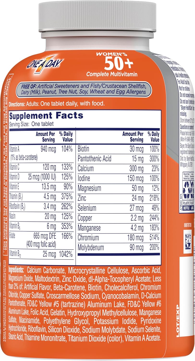 One A Day Women’s 50+ Multivitamin – Essential Daily Nutrition for Women Over 50