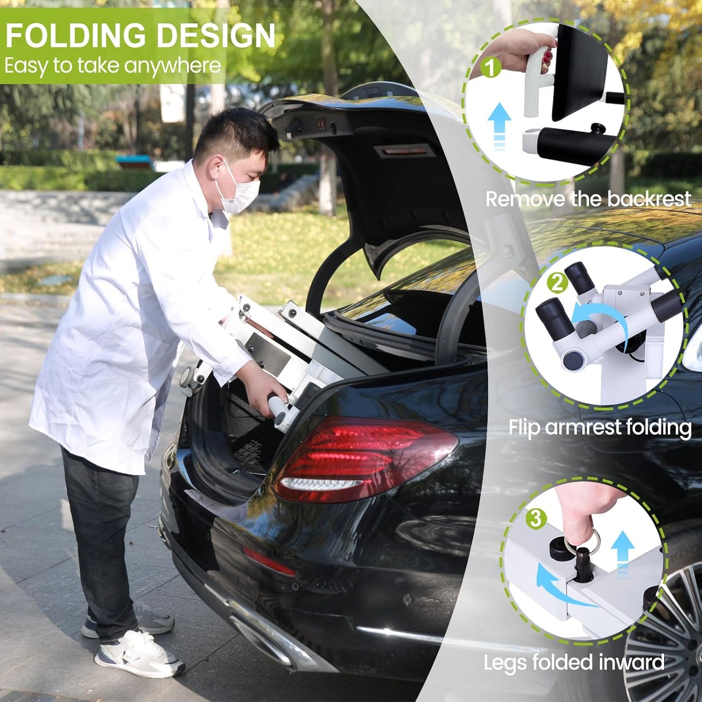 Upgrade-Electric Transfer Lift,Patient Lift Transfer Chair for Home,Folding Portable Patient Lift for Car,Handicap Lift Shower Chair,Bathroom Wheelchairs Transfer Chairs for Seniors