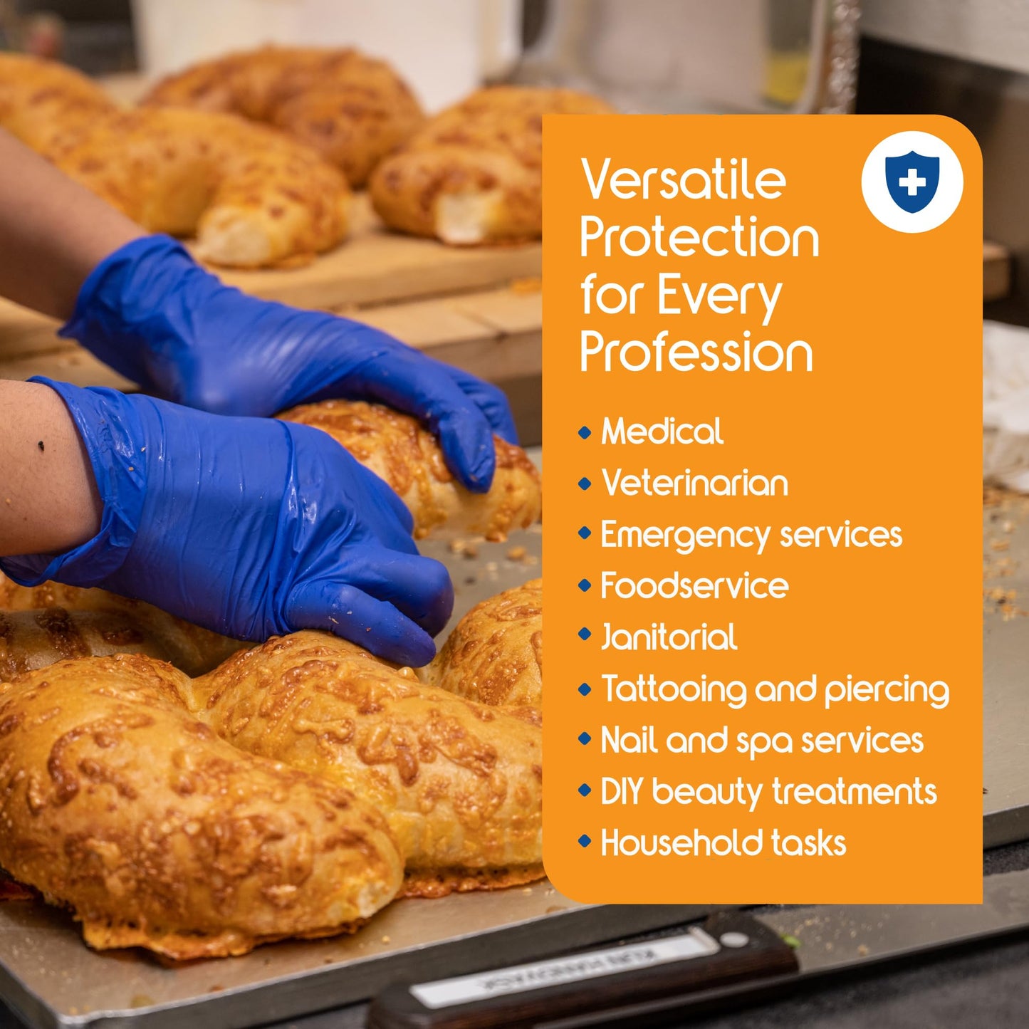 Inspire Nitrile Gloves Medical Examination | The Original Quality Stretch Cobalt Blue | 4.5 Grade Disposable Latex Free Doctors,EMT, Food Service, Cleaning, Janitorial, Household, Hospitals and More