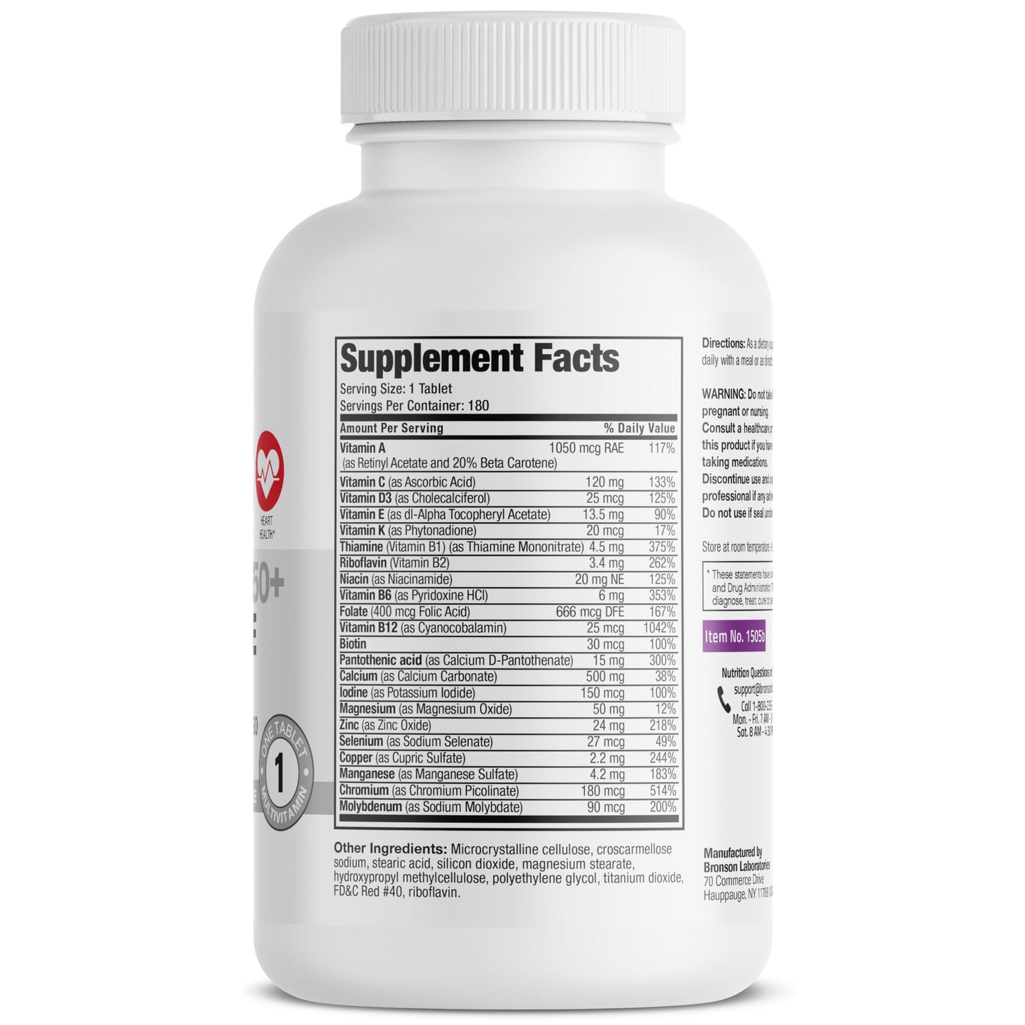Bronson ONE Daily Women’s 50+ Complete Multivitamin Multimineral, 180 Tablets