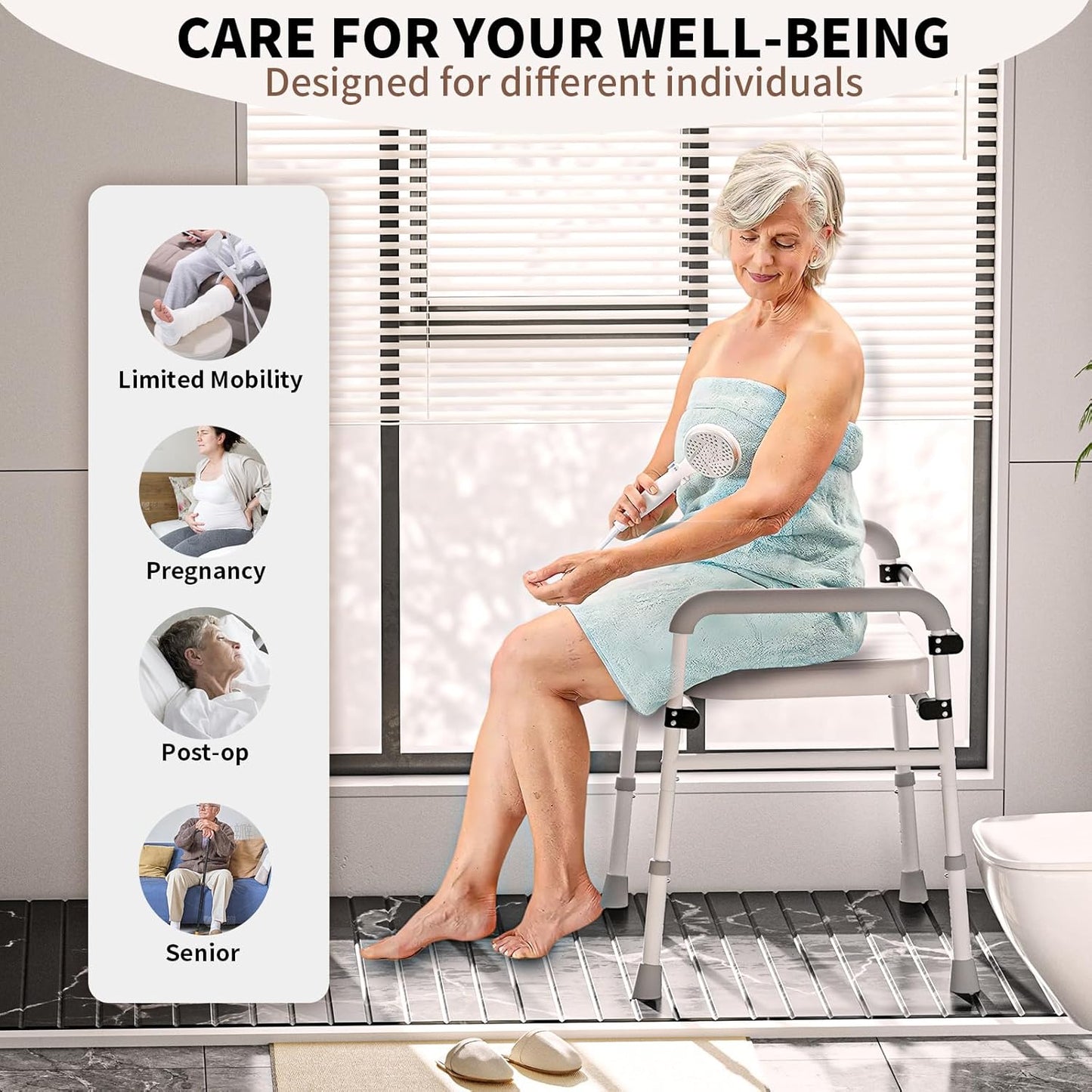 Elevated Portable Raised Handicap Toilet Seat High Risers for Seniors Elderly Adults with Handles Arms Over Toilet Handicapped Extender Lift Booster Elongated Seats Riser Potty Commode Chair Lifter