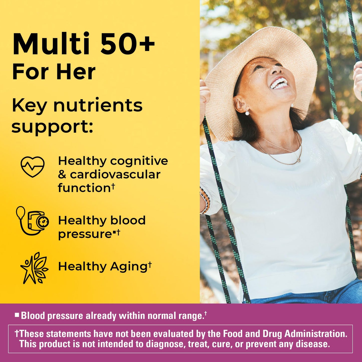Nature Made Multivitamin For Her 50+ with No Iron – Comprehensive Daily Nutritional Support