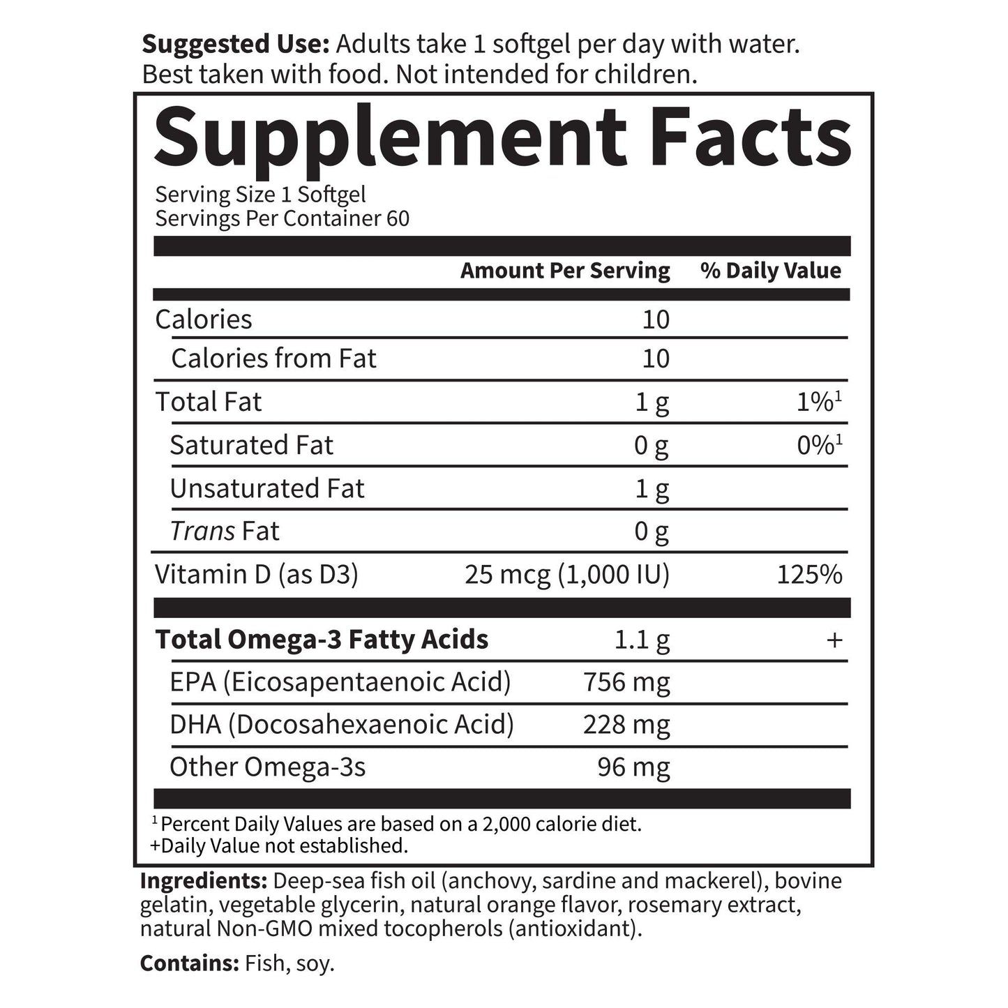 Garden of Life Minami Supercritical Platinum Omega 3 Fish Oil Supplement - Orange, 30 Softgels, Ultimate Once Daily Fish Oil Omega 3 for Heart & Brain Health, 1100mg Omega-3s + 1,000 IU Vitamin D3