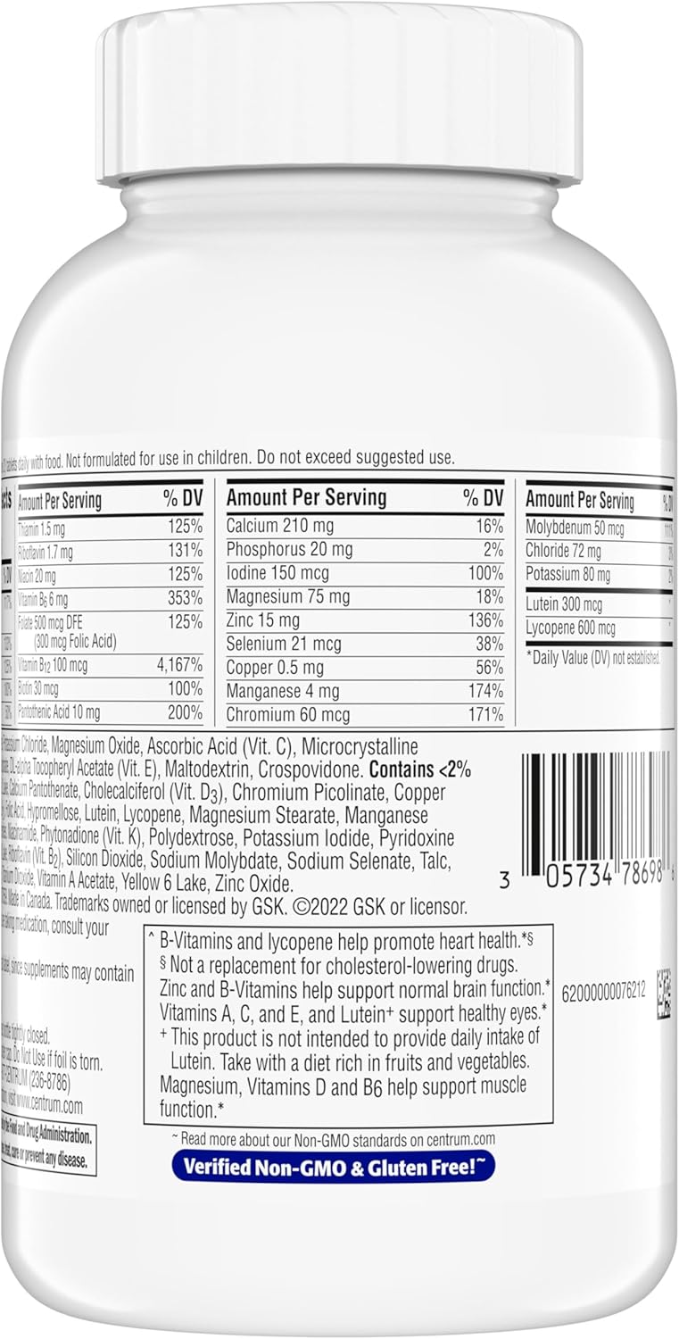 Centrum Minis Silver Multivitamin for Men 50 Plus – Essential Daily Nutrition for Memory, Cognition & Overall Wellness