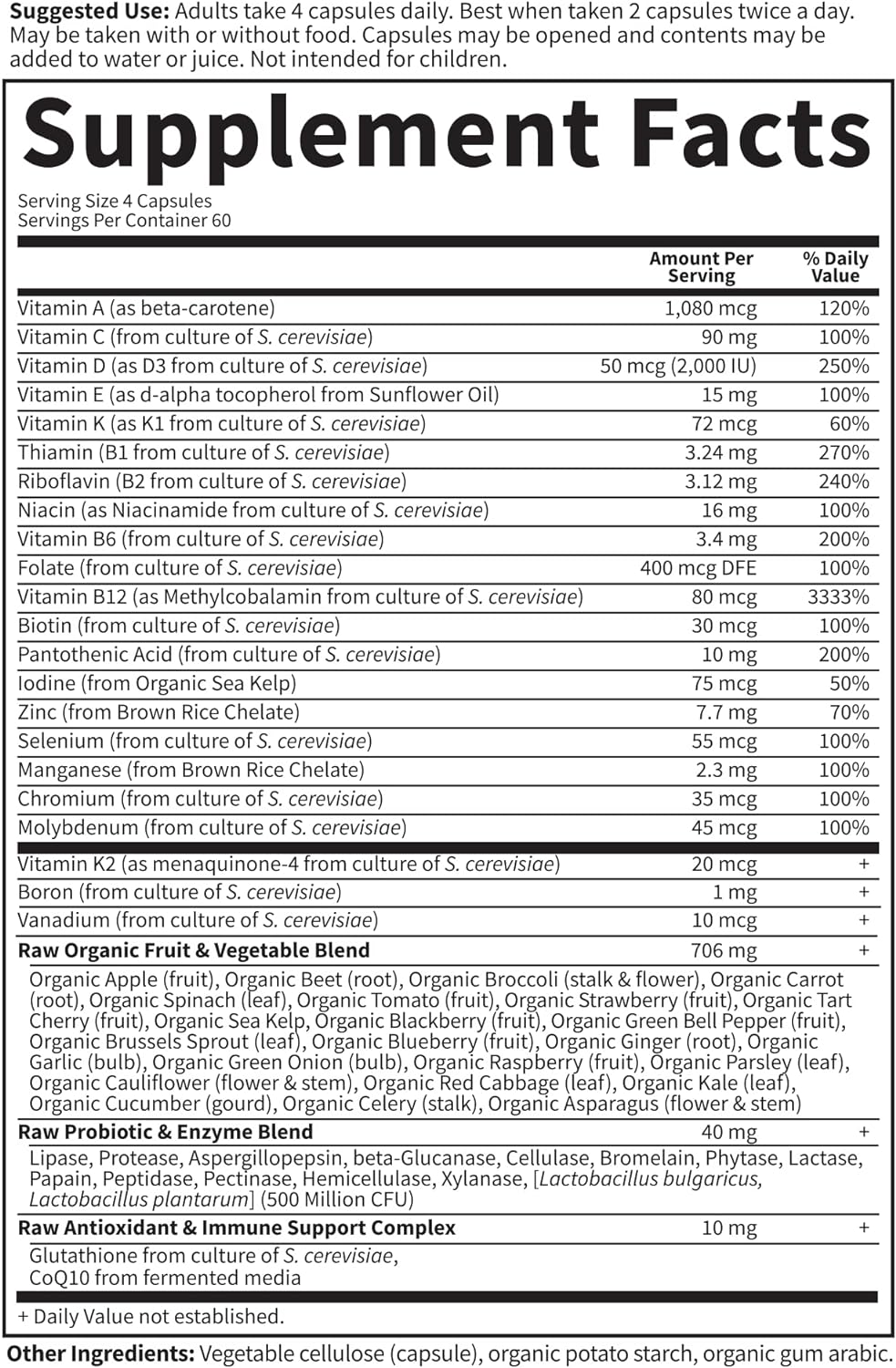 Garden of Life Multivitamin for Women 50 & Over, Vitamin Code Women 50 & Wiser Multi - 240 Capsules with Vitamins A, B, C, D3, E & K, CoQ10, Probiotics & Enzymes