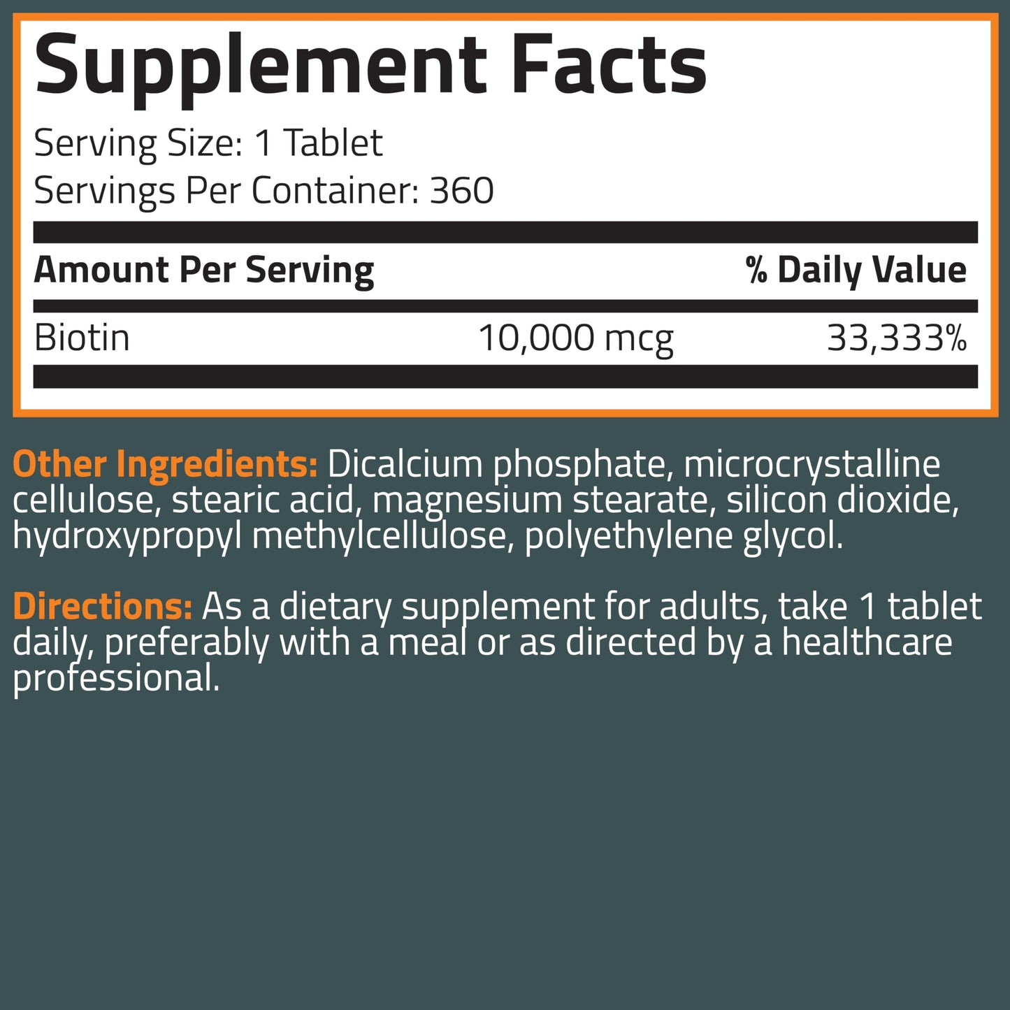 Bronson Biotin 10,000mcg, Supports Healthy Hair, Skin and Nails, Vegetarian, Non-GMO, 150 Tablets