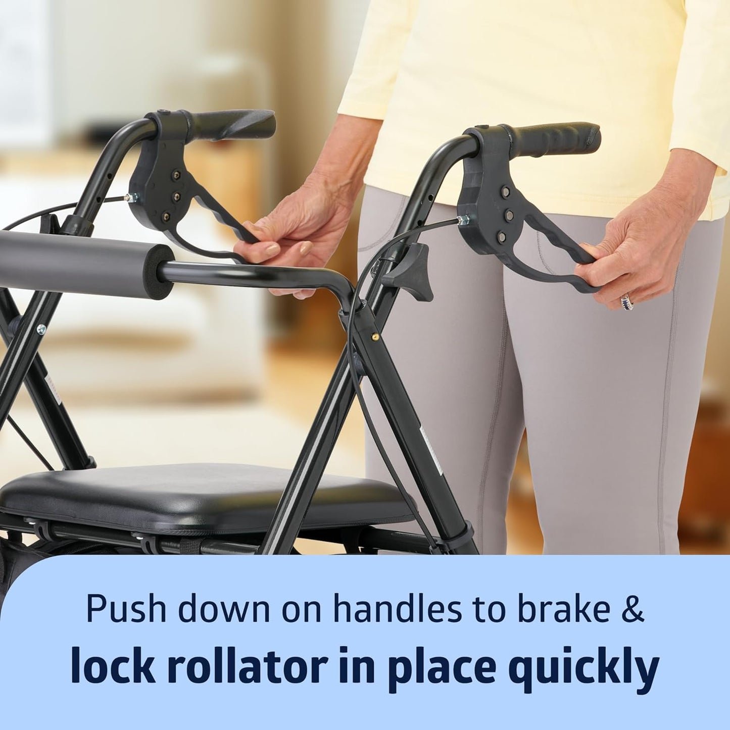 Medline Superlight Folding Aluminum Mobility Rollator Walker – Lightweight, Adjustable & Foldable for Seniors