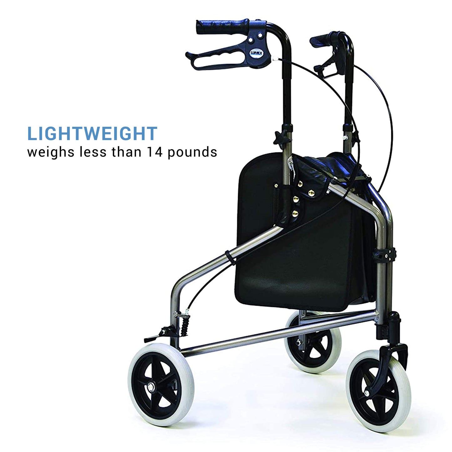 Lumex 3 Wheel Cruiser - Lightweight & Narrow Three Wheel Walkers for Seniors & Tight Spaces