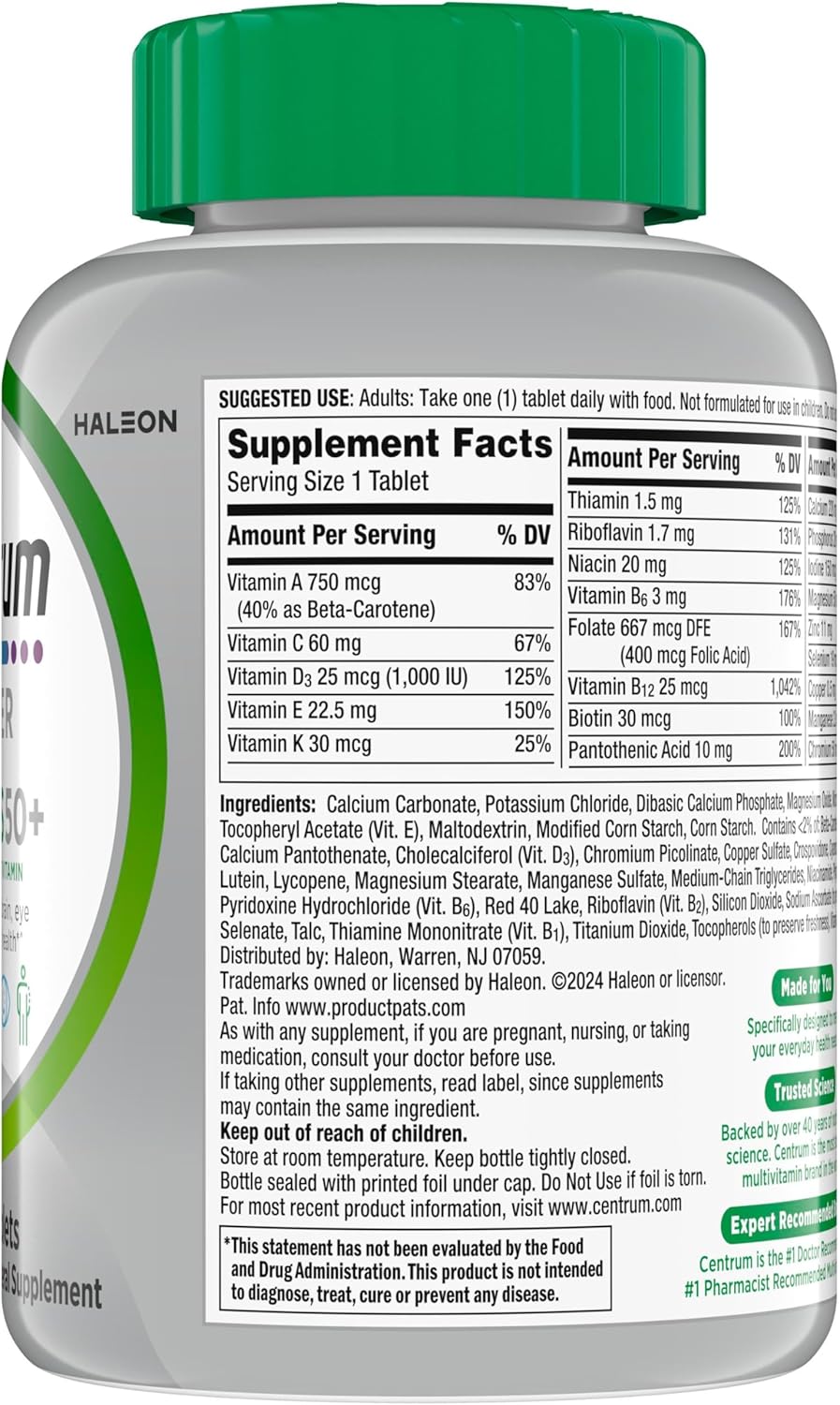Centrum Silver Multivitamin for Adults 50 Plus – Essential Daily Nutrition for Memory, Cognition & Overall Wellness