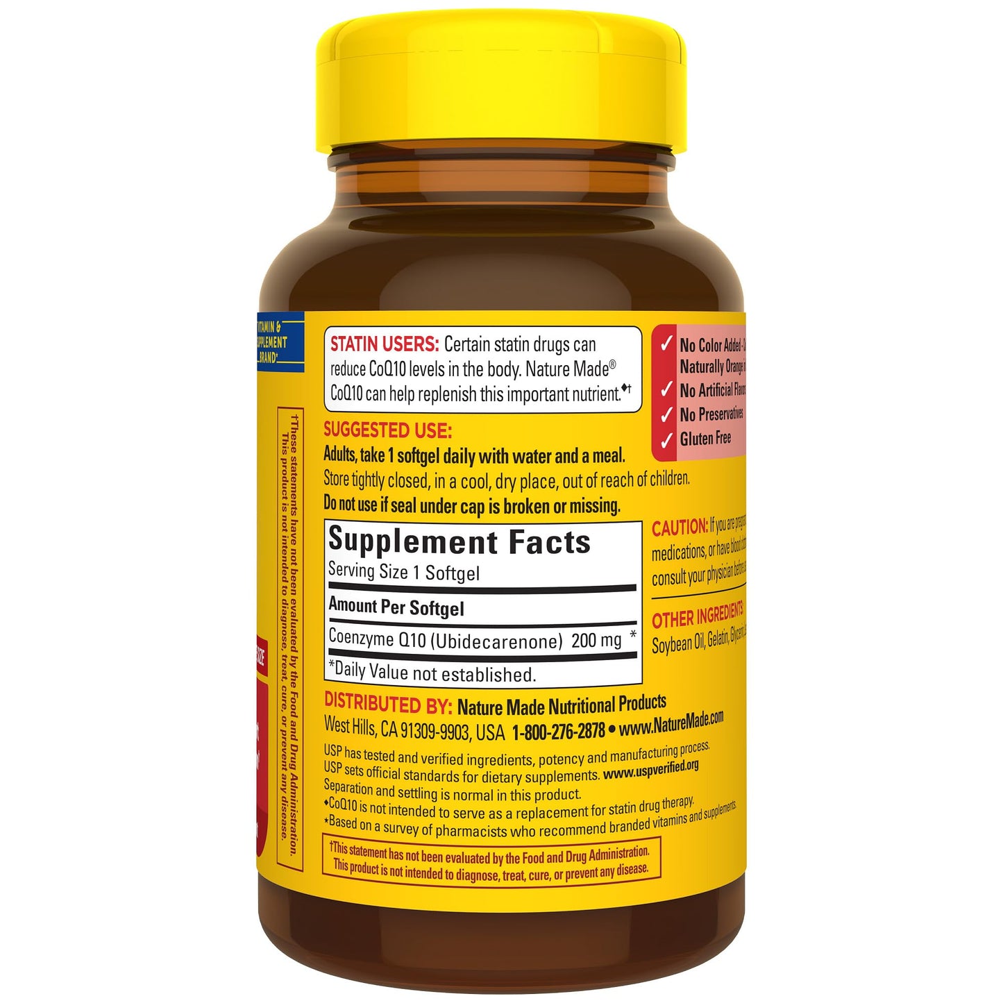 Nature Made CoQ10 200mg, Dietary Supplement for Heart Health Support, 80 Softgels, 80 Day Supply